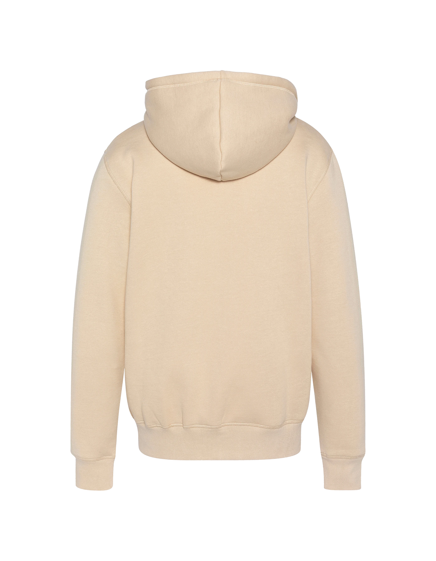 Sweatshirt zippé beige clair à capuche en molleton épais