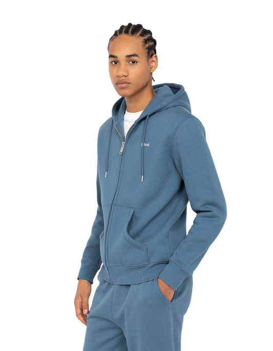 Felpa in acciaio zippato con zippato in pile spessa