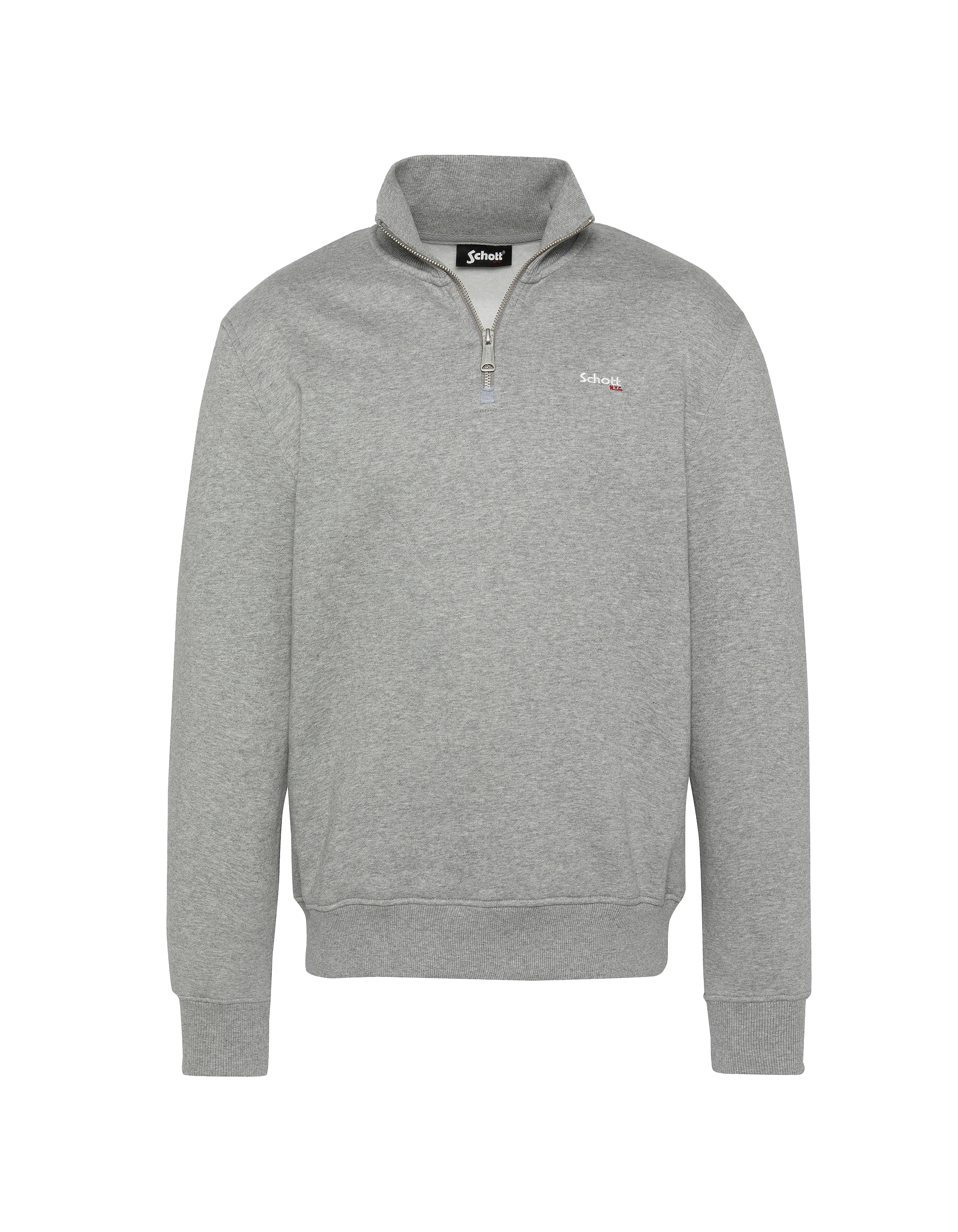 Felpa con colletto di camioncine grigio cinese in pile spessa-1