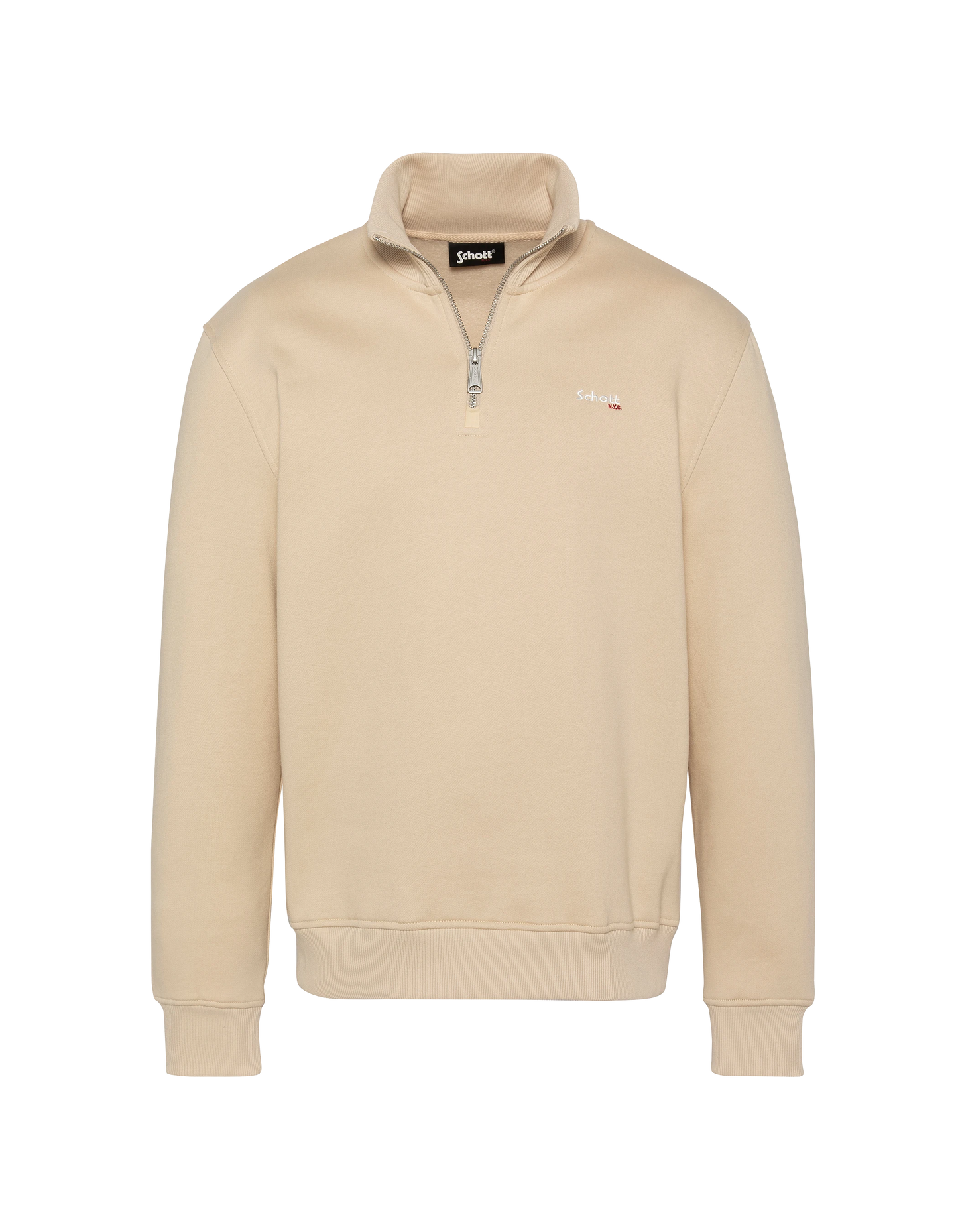 Light Beige Trucker Collar Felpa in pile spessa