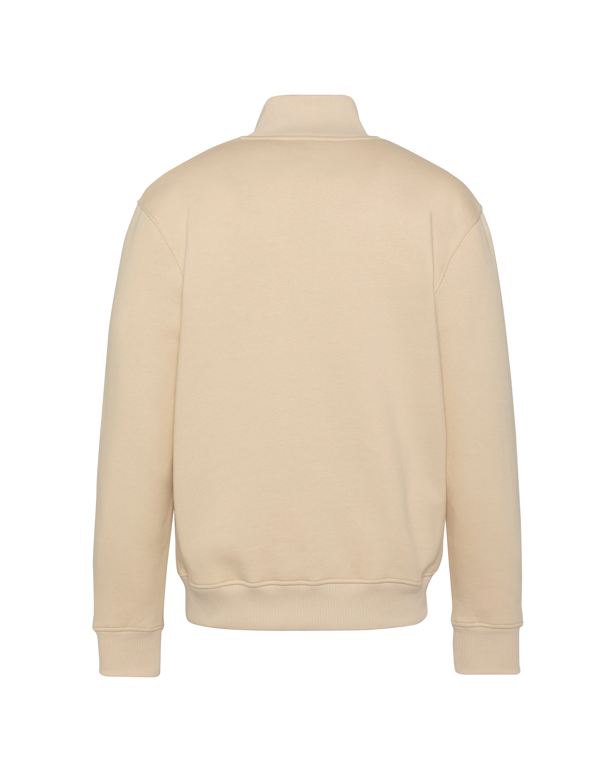 Light Beige Trucker Collar Felpa in pile spessa-2