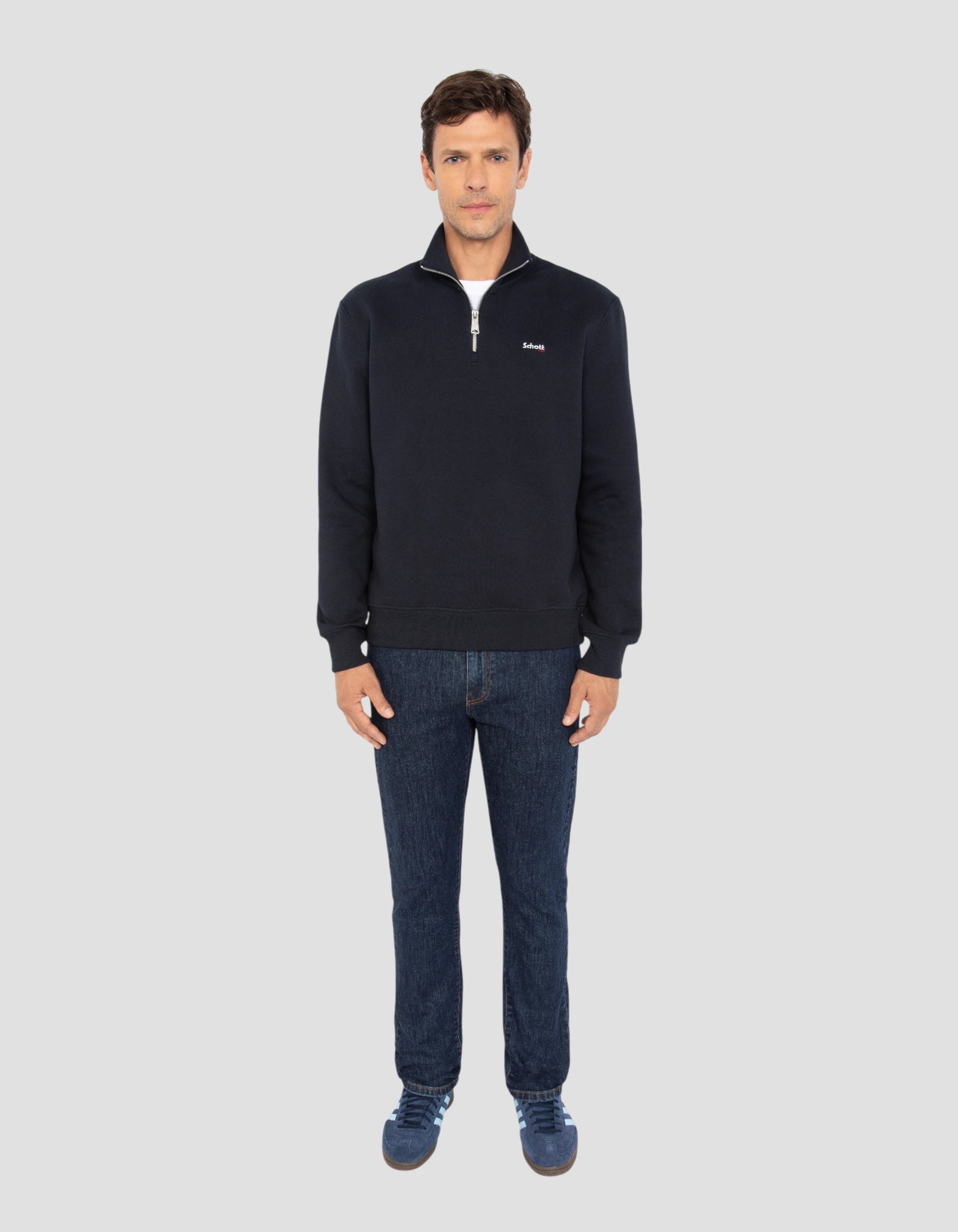 Spaccata blu color camionista in pile spessa-1