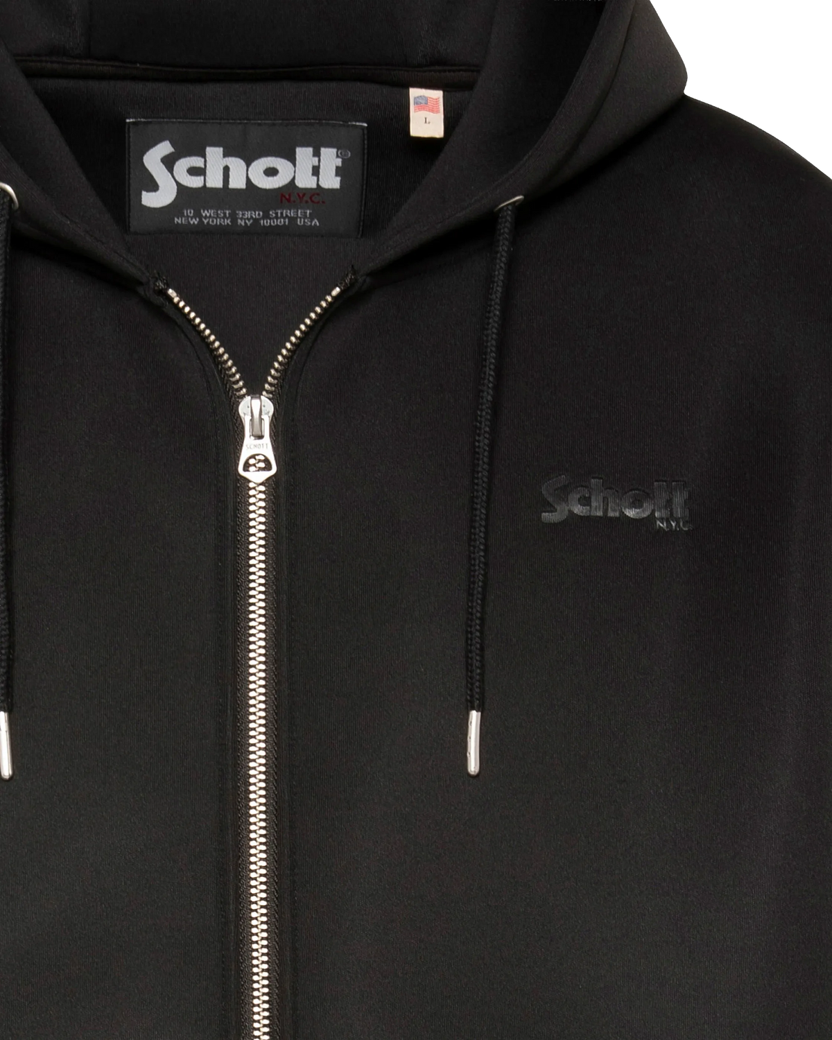 Felpa con cappuccio e zip in neoprene nero-8