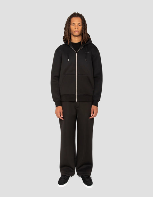 Sweatshirt neoprene zippé à capuche noir