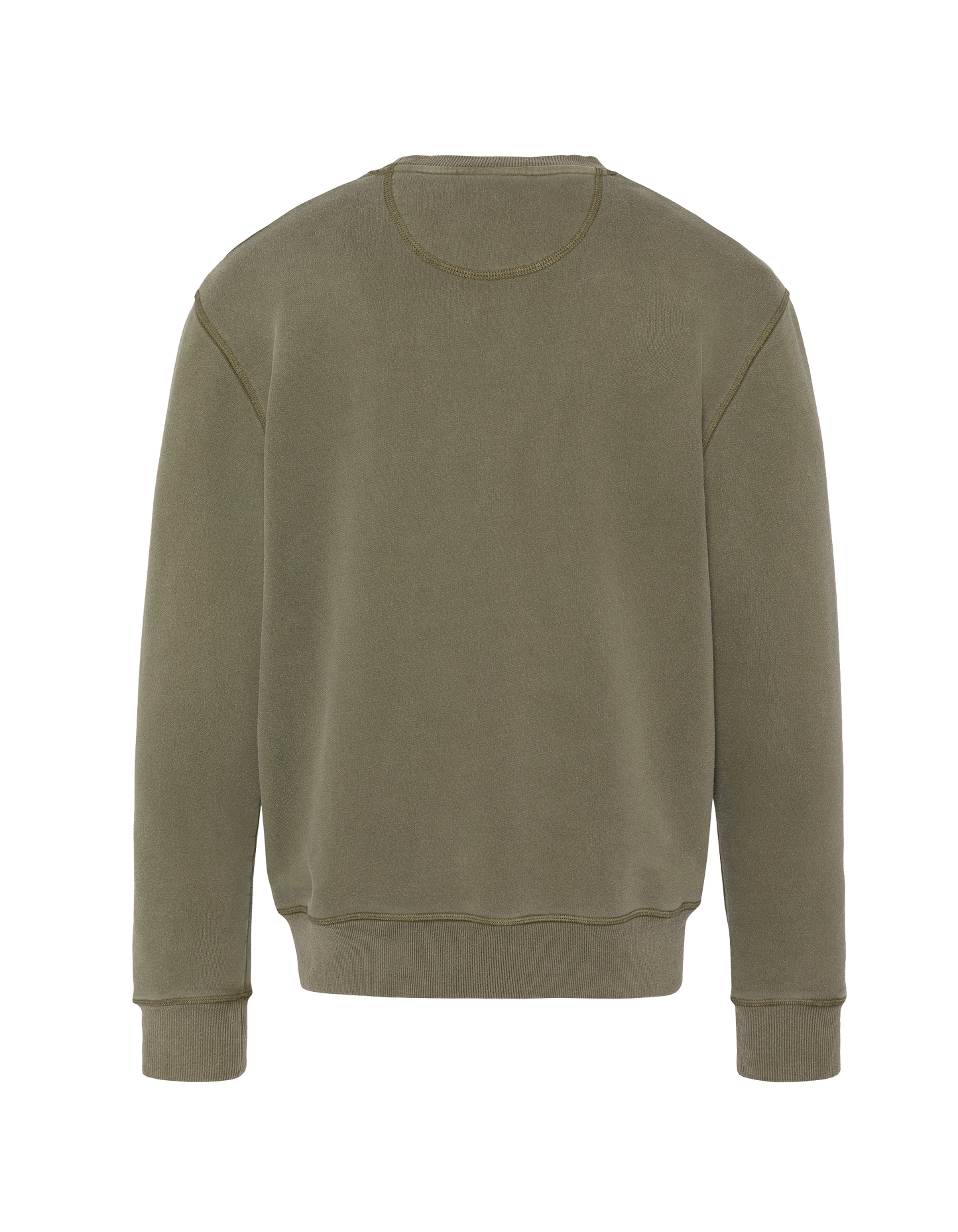 Felpa di Khaki Round Neck, effetto sbiadito