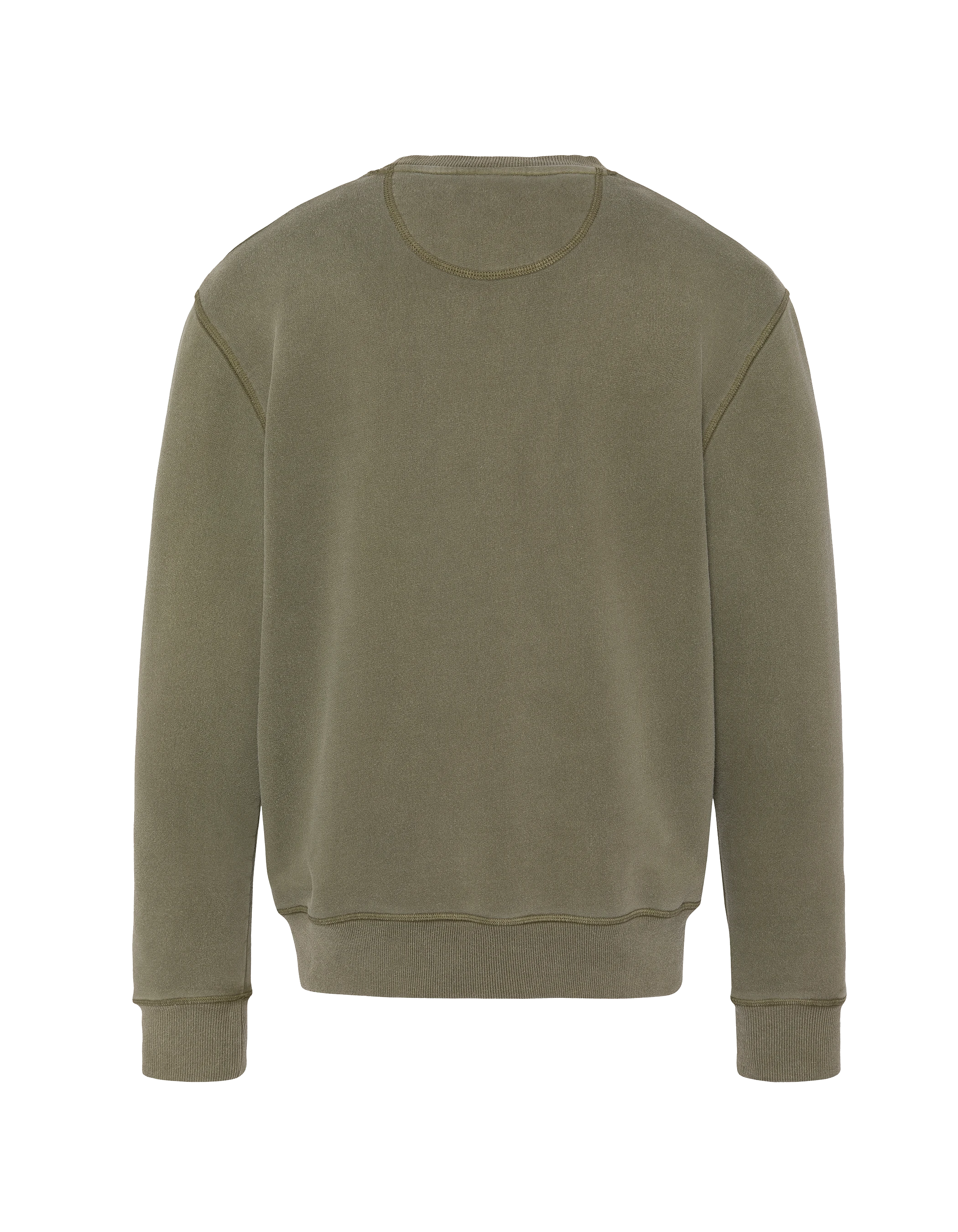 Felpa di Khaki Round Neck, effetto sbiadito-6