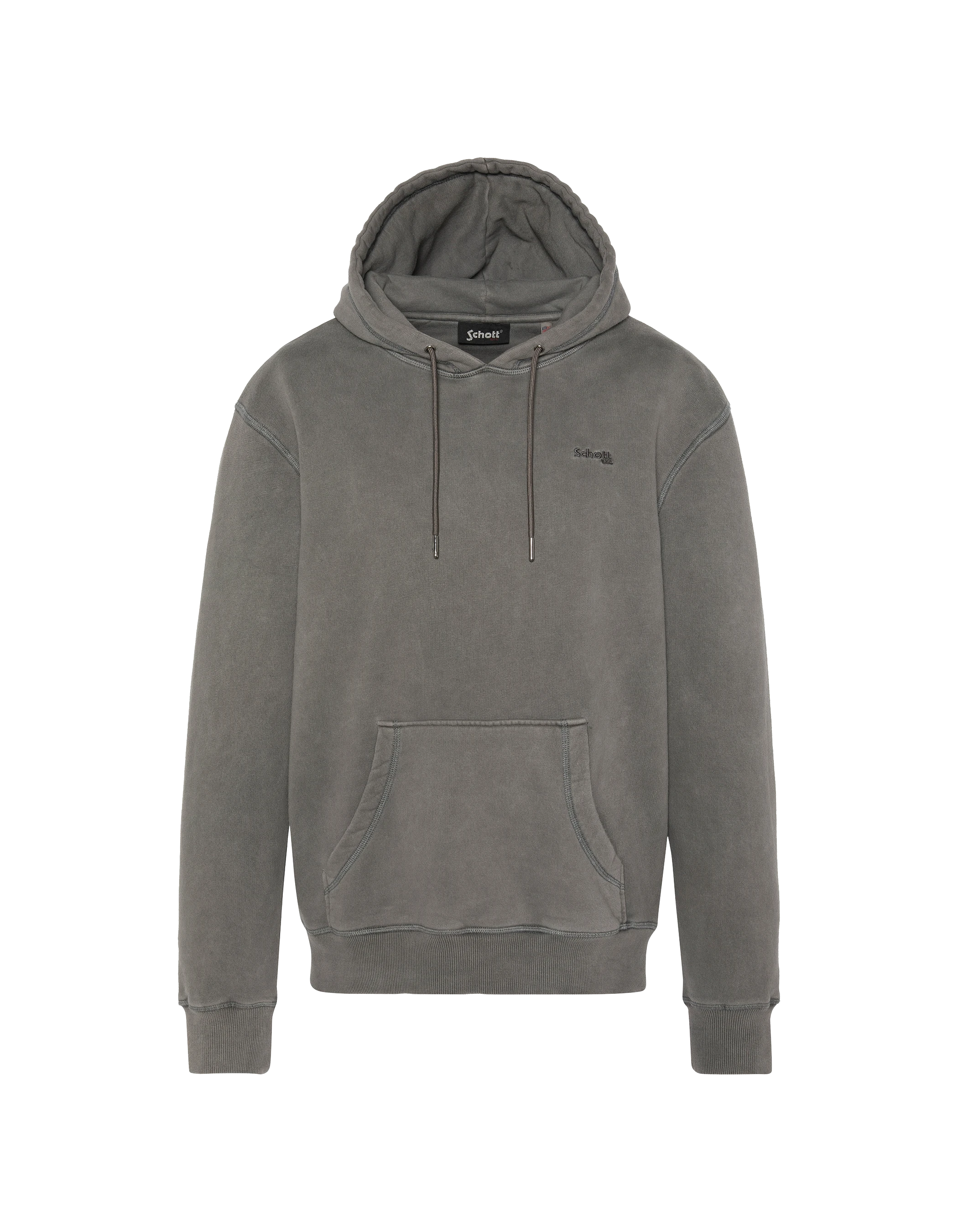 Felpa con cappuccio a carbone, effetto sbiadito-2