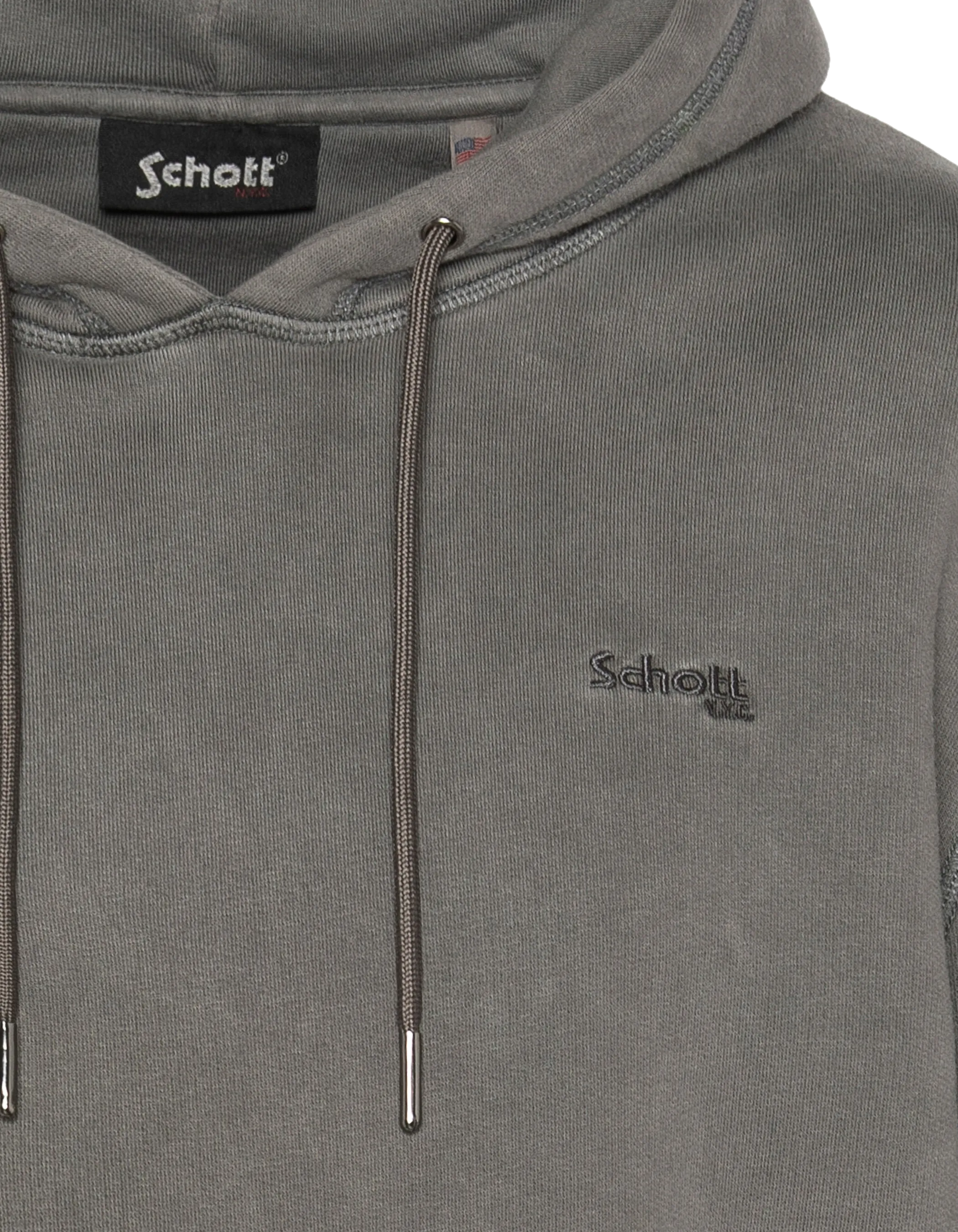 Felpa con cappuccio a carbone, effetto sbiadito-6