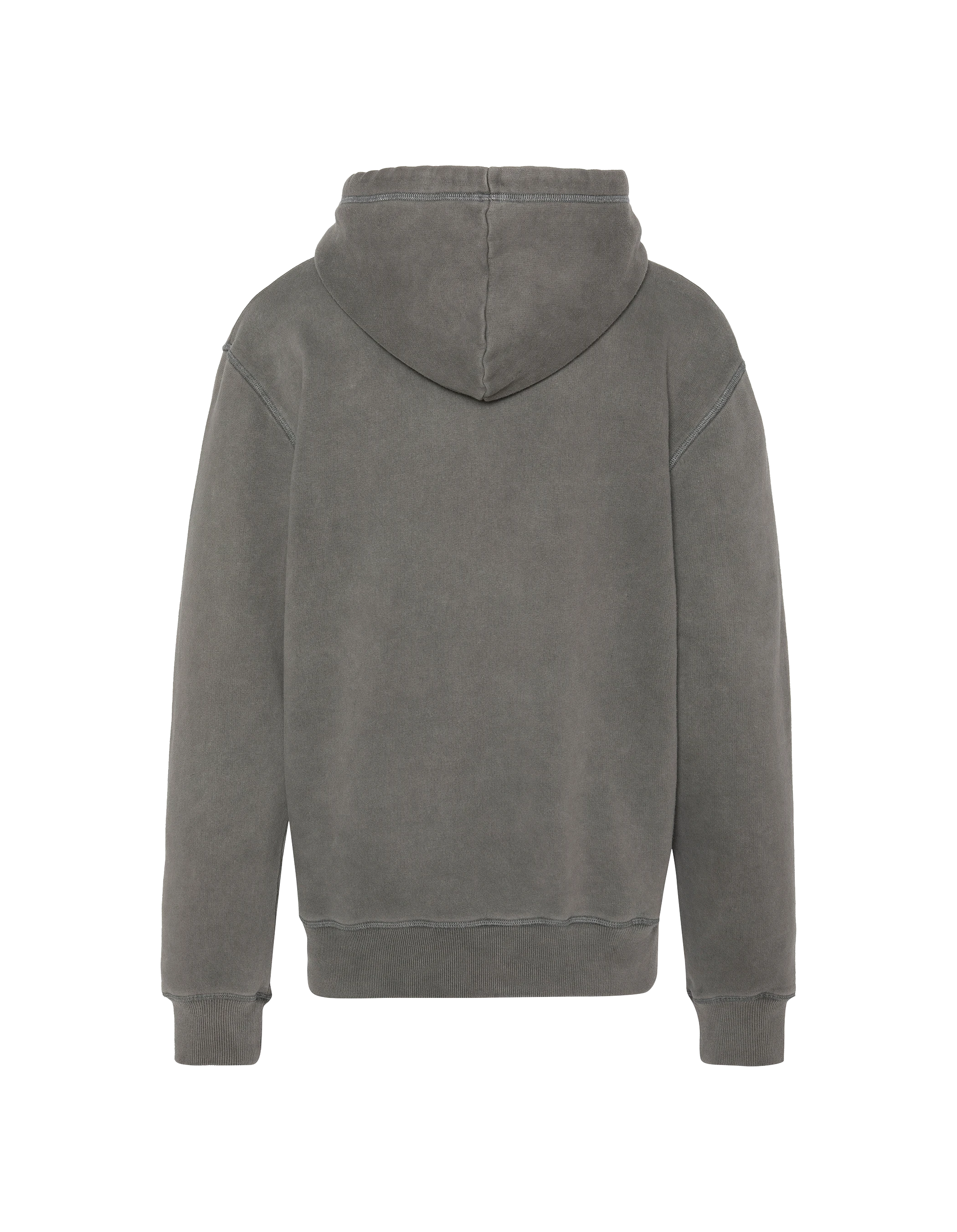 Felpa con cappuccio a carbone, effetto sbiadito-5