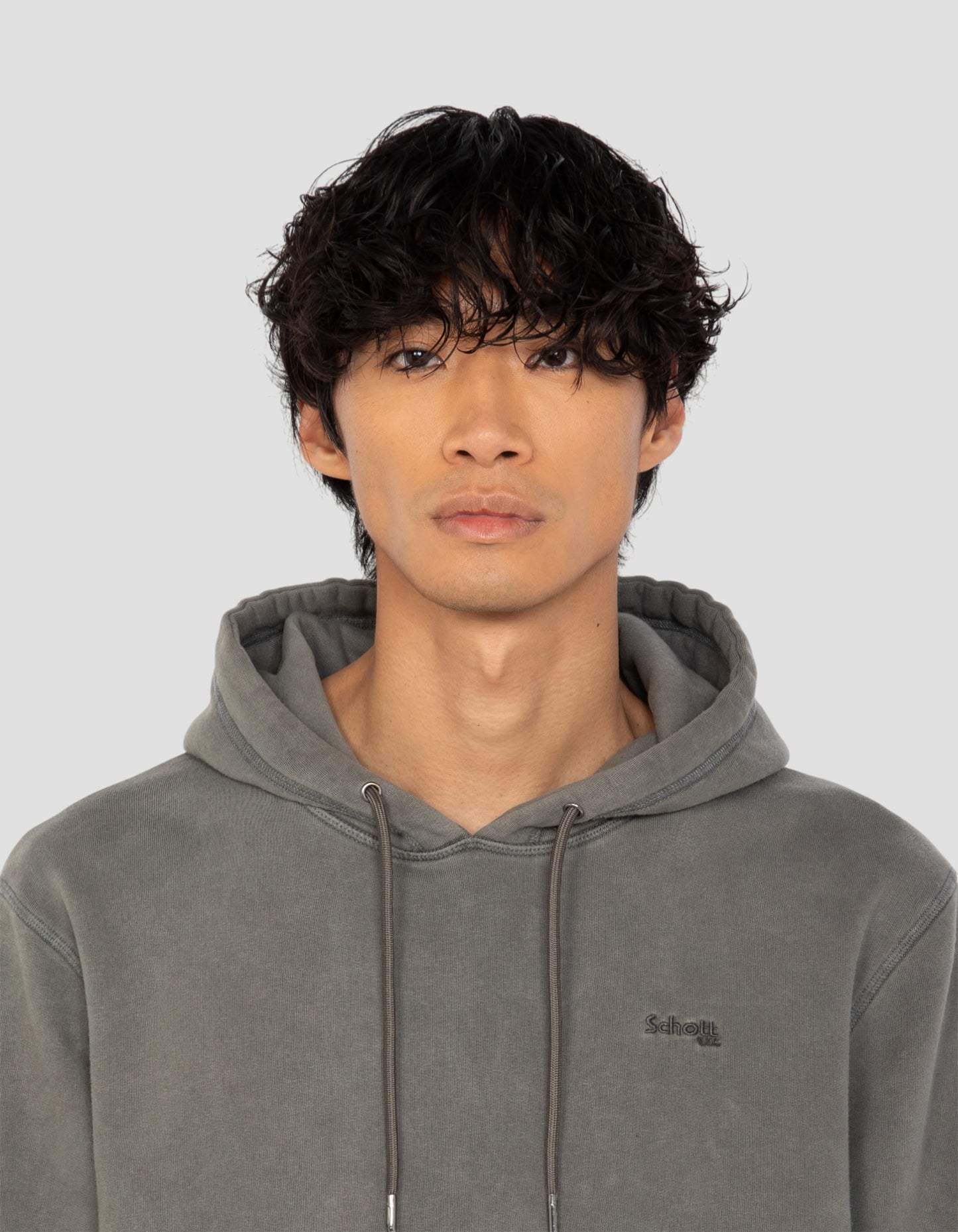 Felpa con cappuccio a carbone, effetto sbiadito