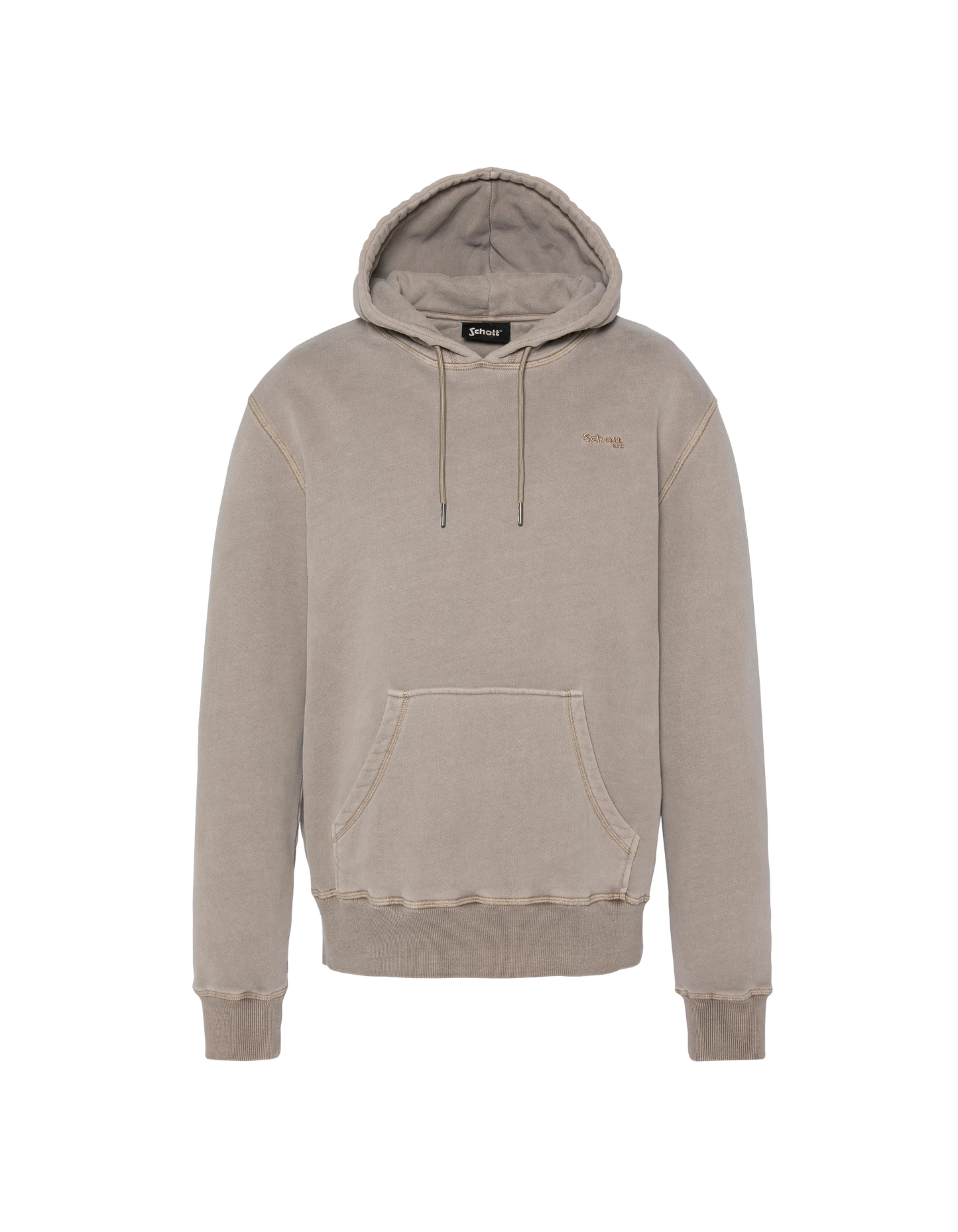 Felpa con cappuccio Taupe, effetto sbiadito