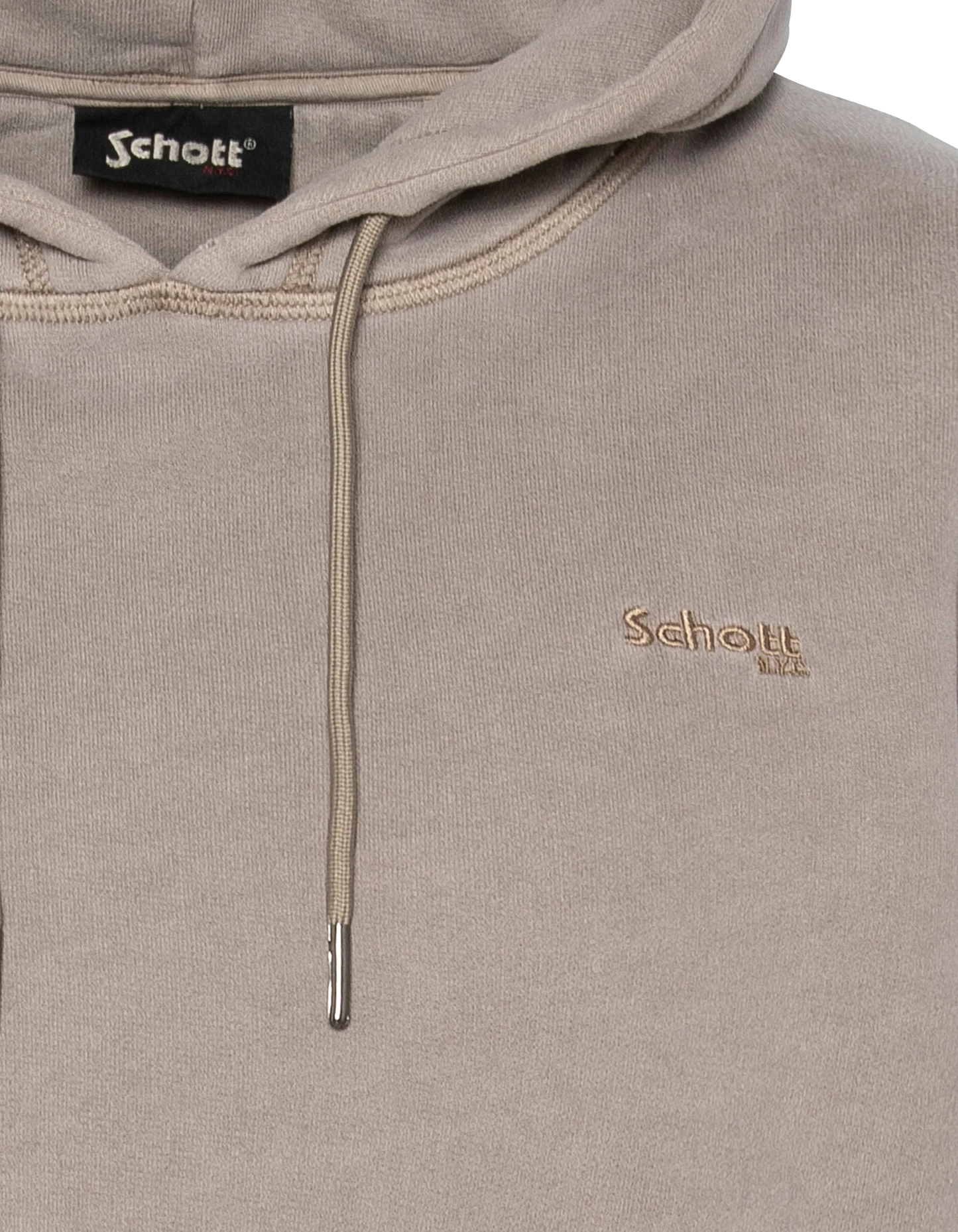 Felpa con cappuccio Taupe, effetto sbiadito