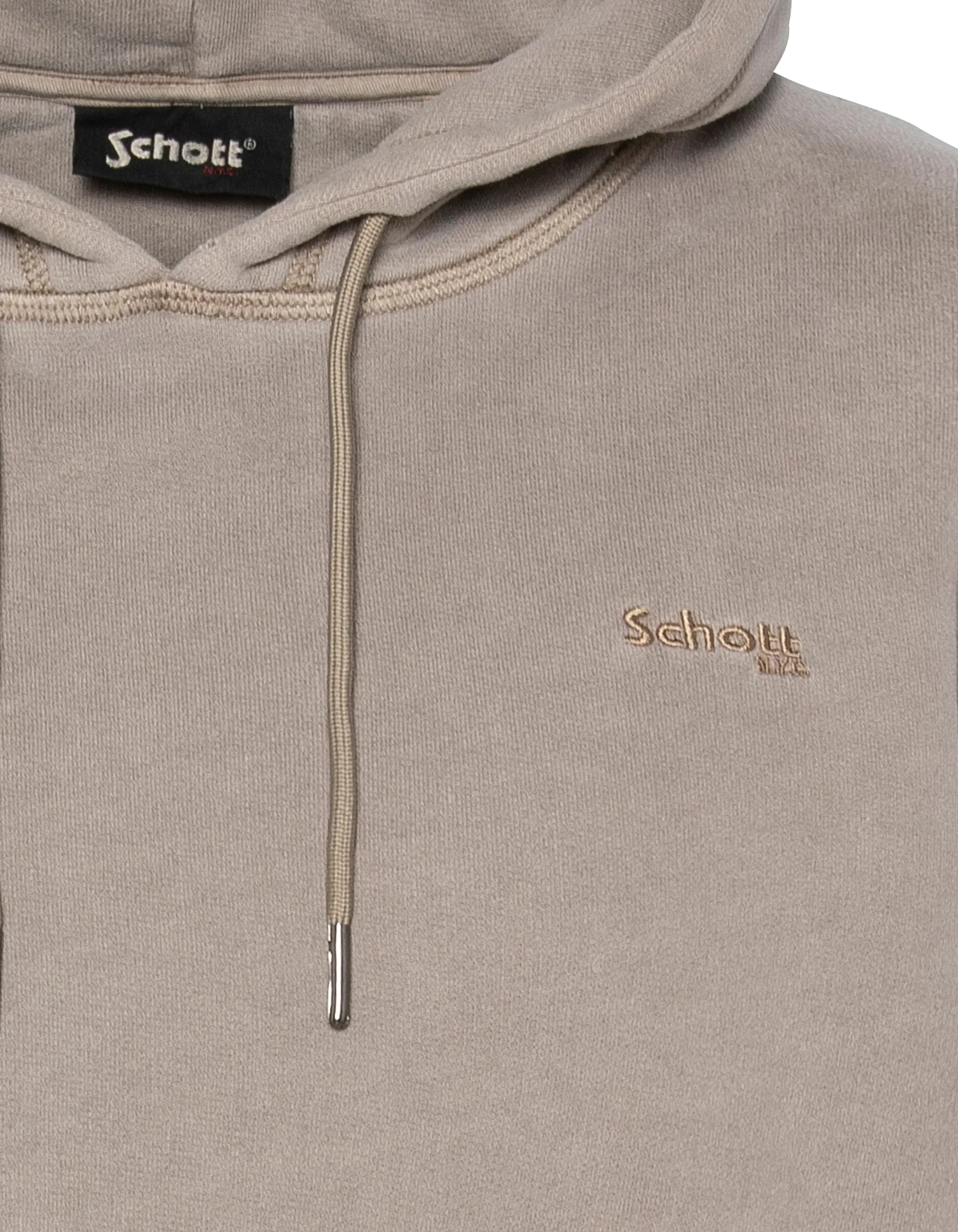 Felpa con cappuccio Taupe, effetto sbiadito-3