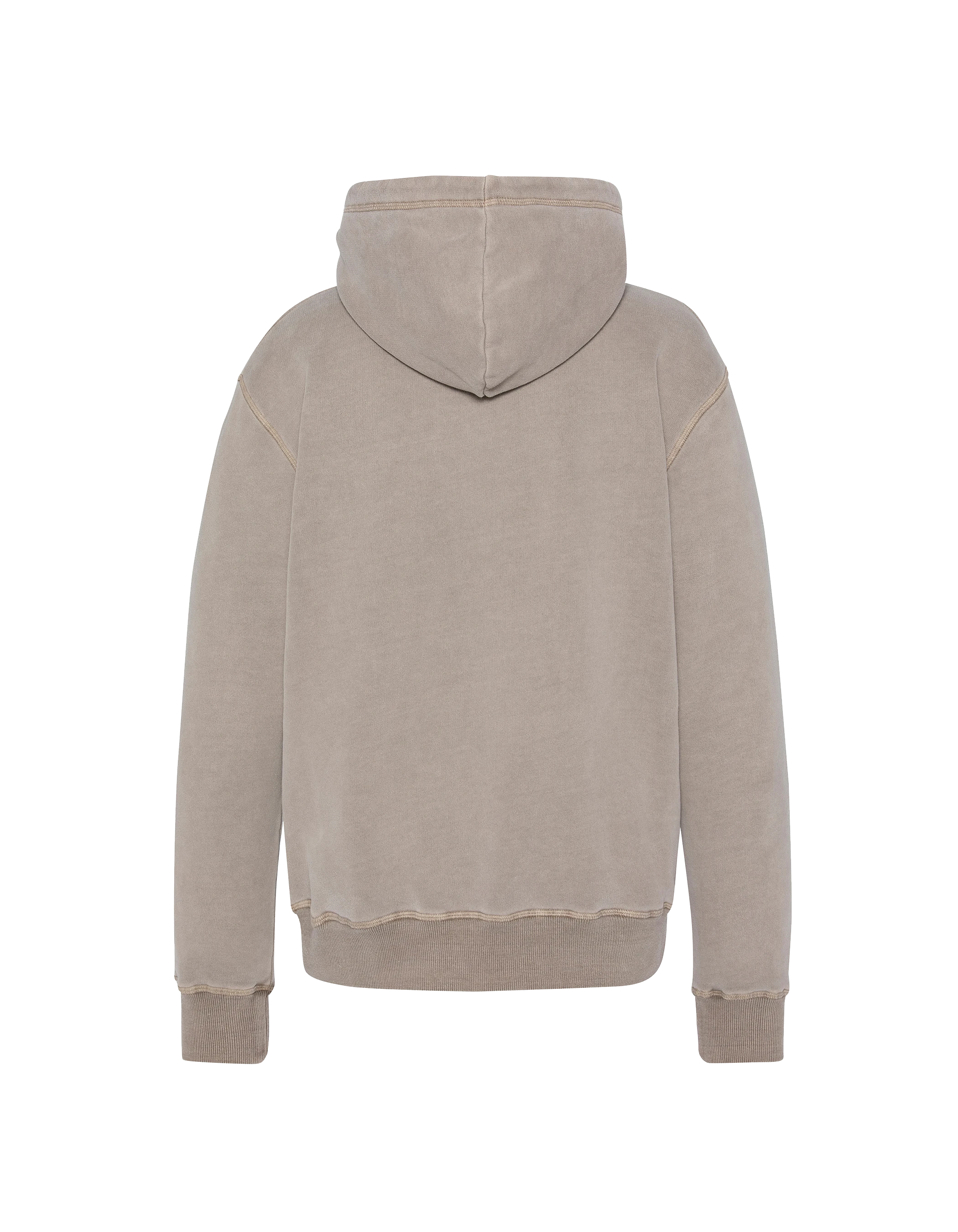 Felpa con cappuccio Taupe, effetto sbiadito-2