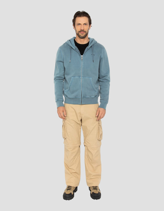 zip hoodie mineral blue, vintage washed
