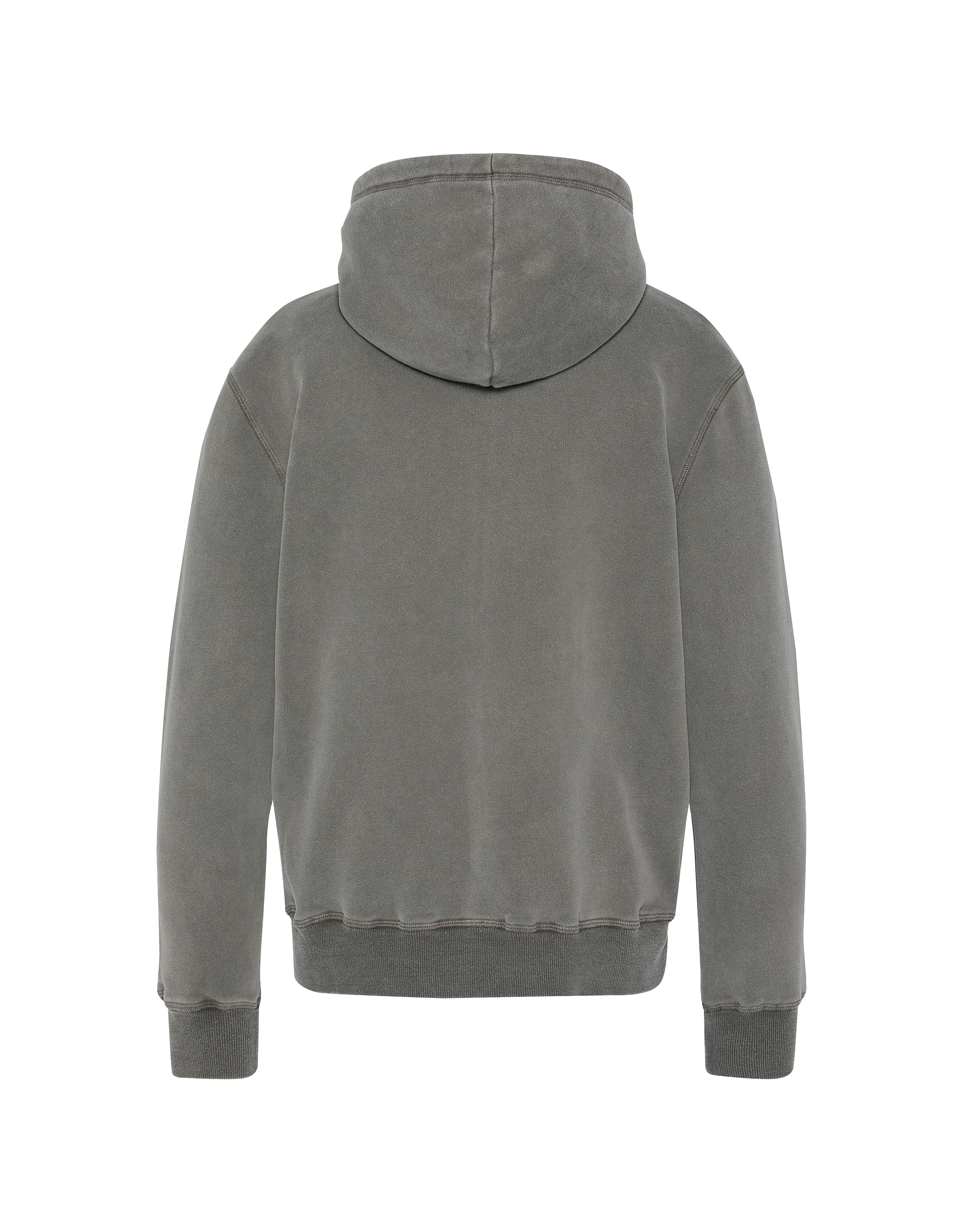 Felpa con cappuccio a carbone zippato, effetto sbiadito-6