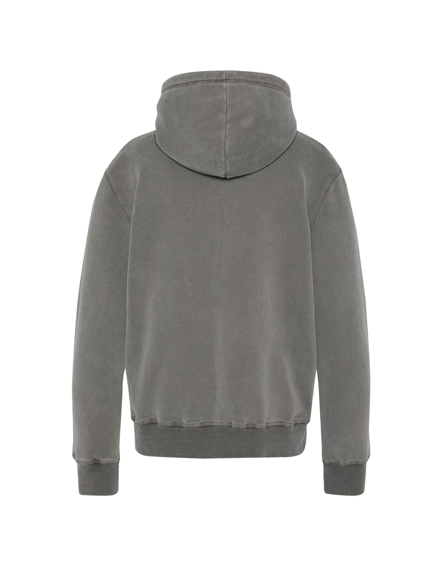 Felpa con cappuccio a carbone zippato, effetto sbiadito