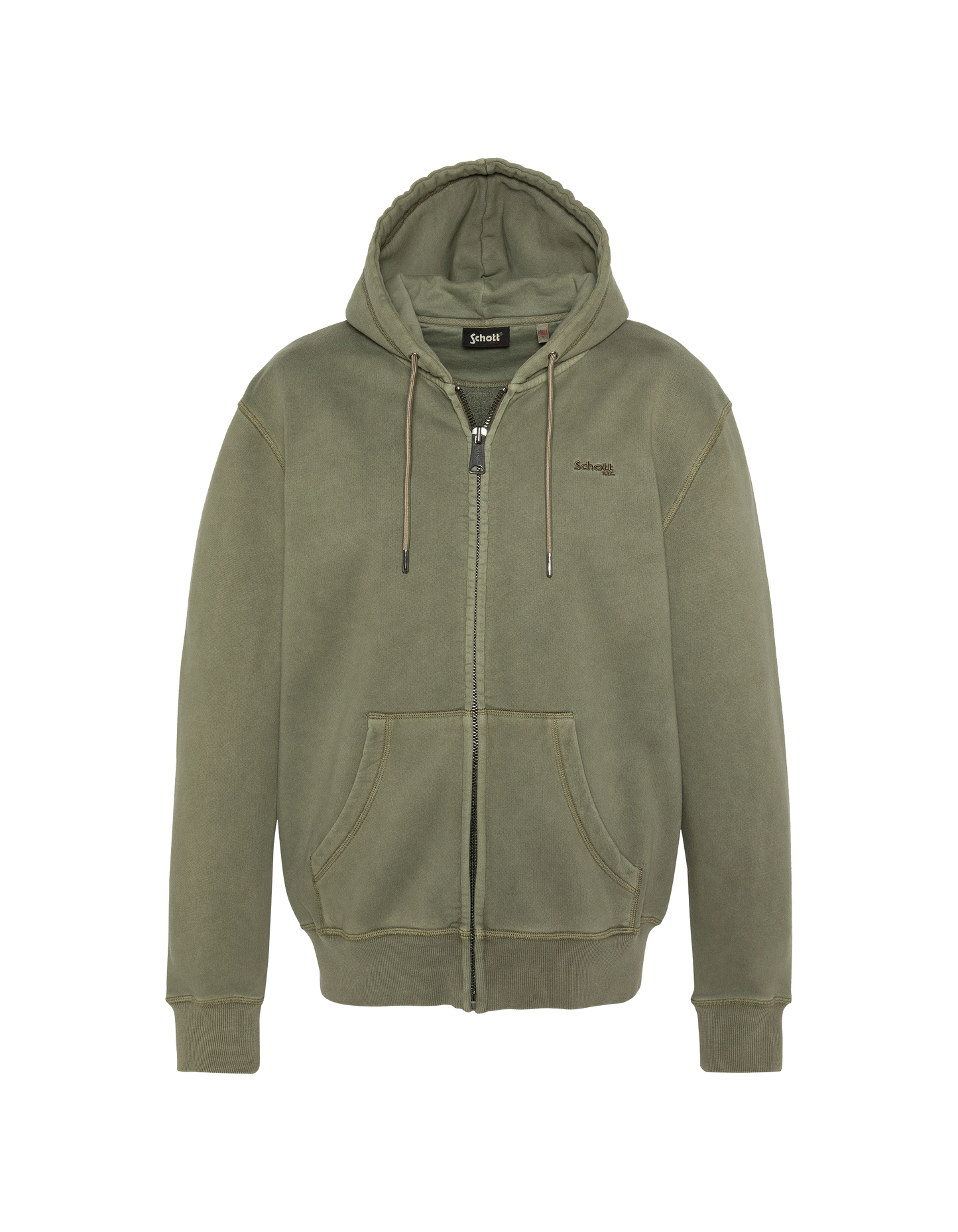 Khaki -Kapuzen -Sweatshirt, verblasste Effekt