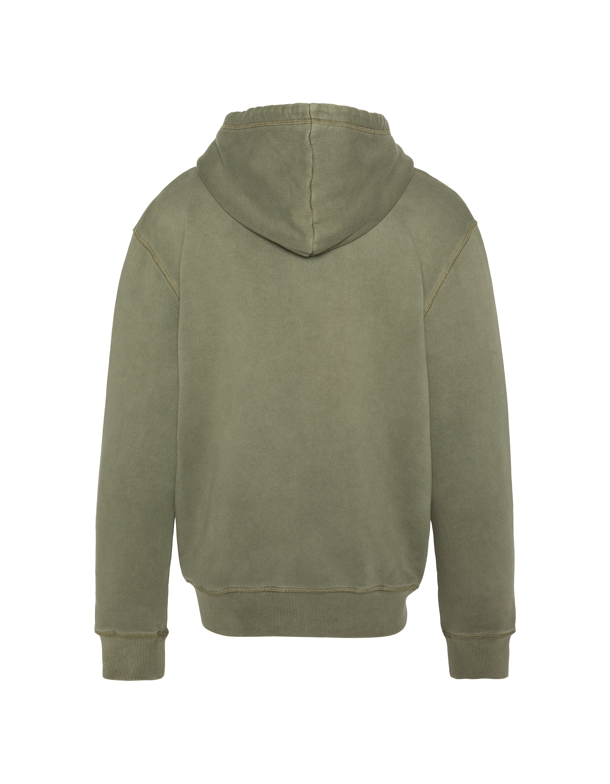 Khaki -Kapuzen -Sweatshirt, verblasste Effekt-2