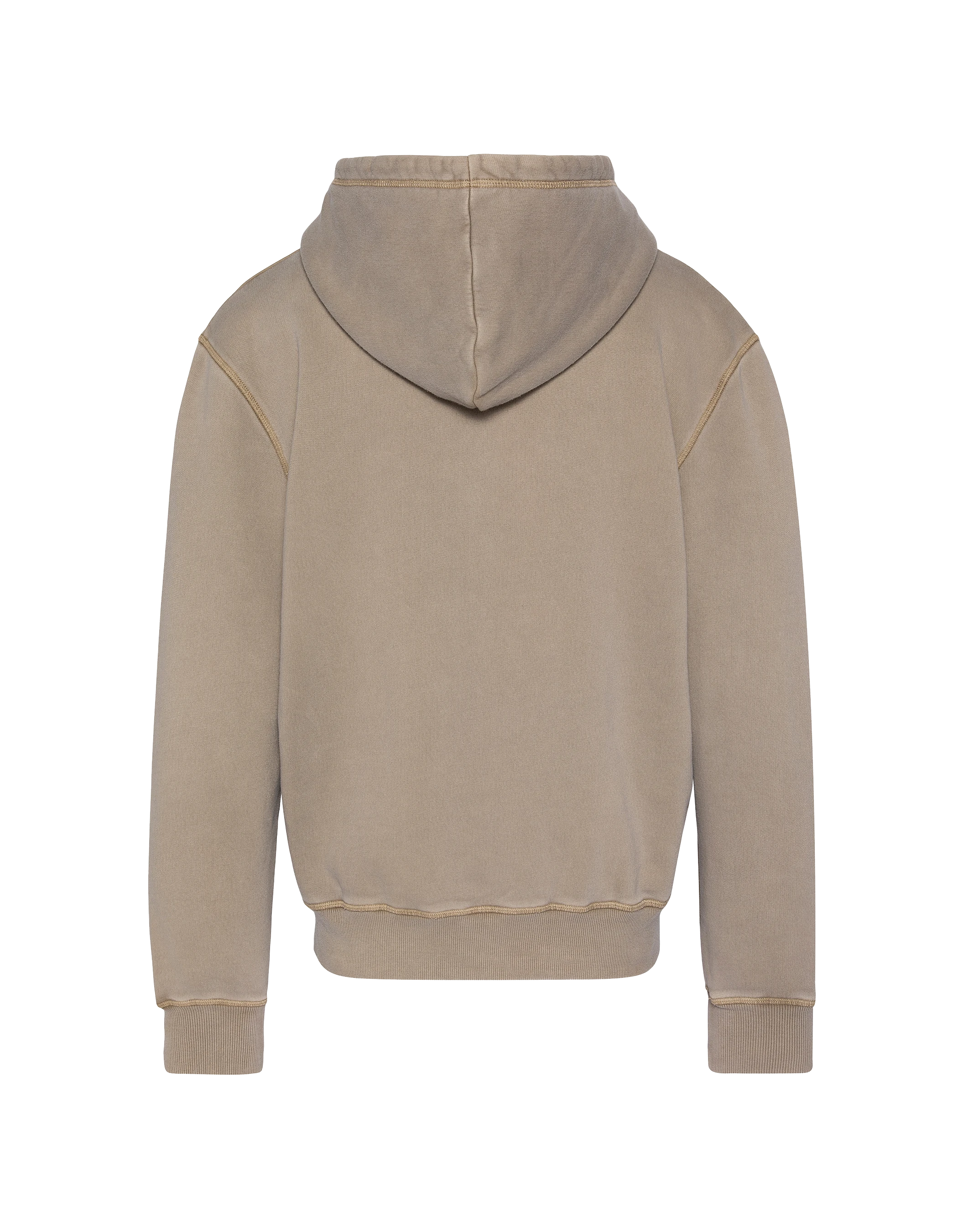 Felpa zippata con cappuccio taupe, effetto sbiadito-8