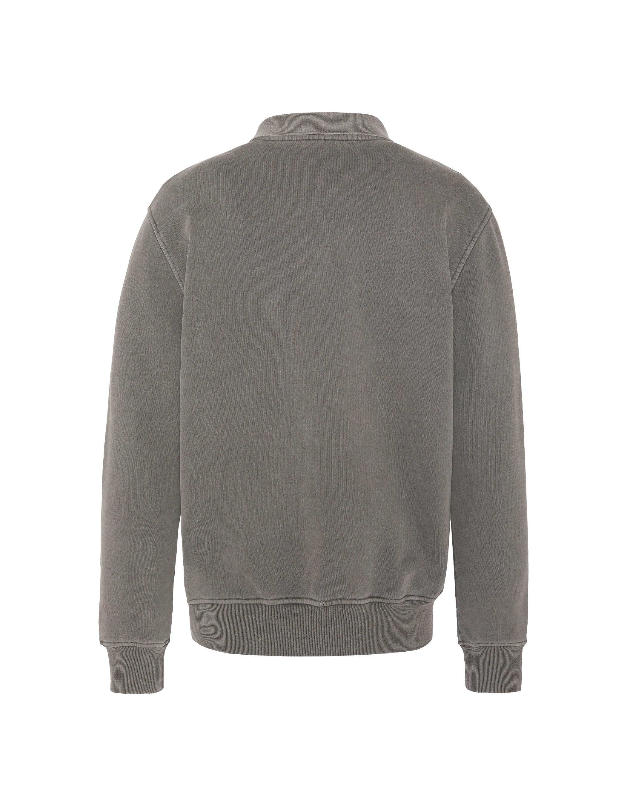 Sweatshirt col polo charbon, effet délavé-2