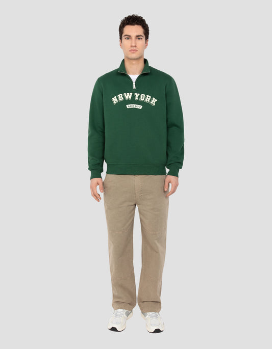 Green varsity sweatshirt