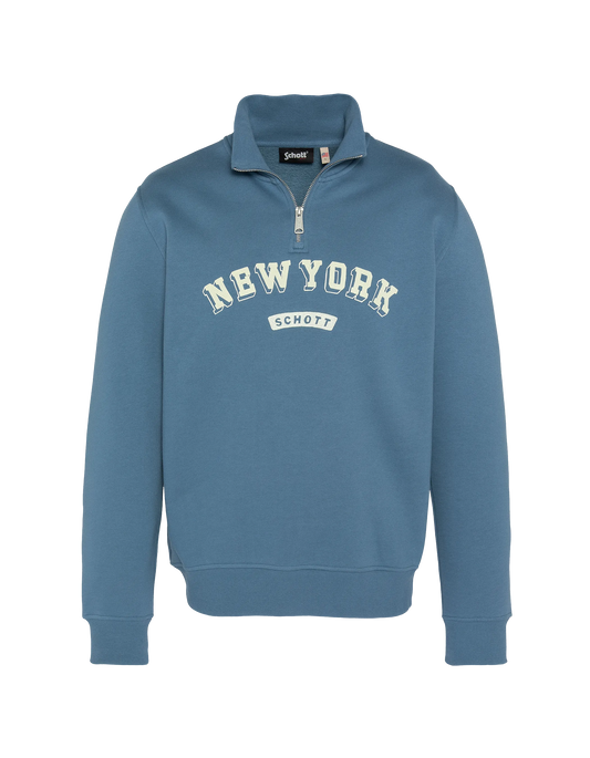 Sweatshirt varsity bleu acier