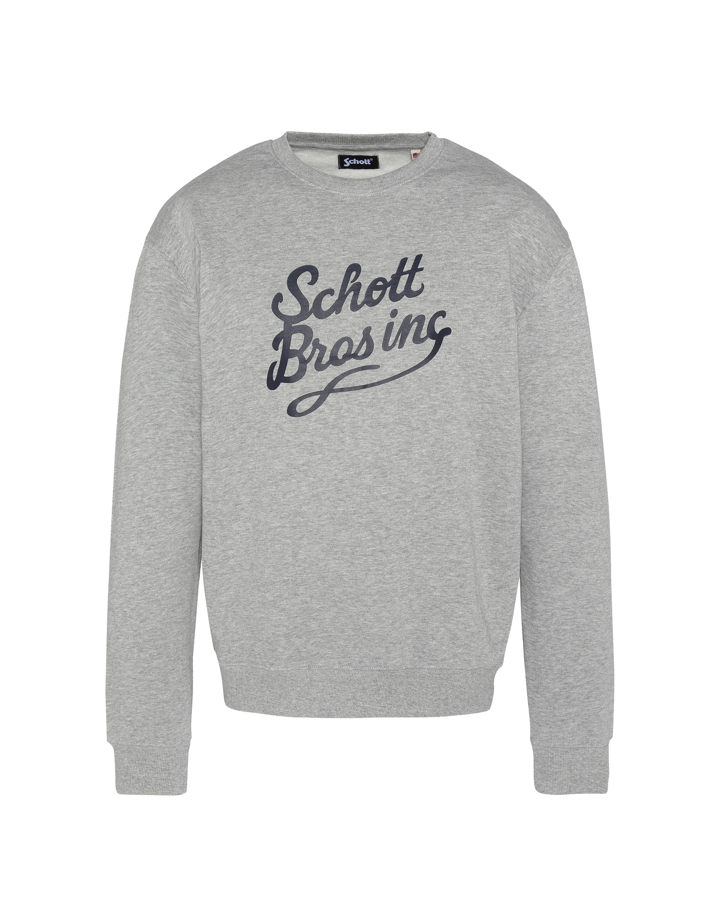 Collar rotondo stampato di felpa grigia