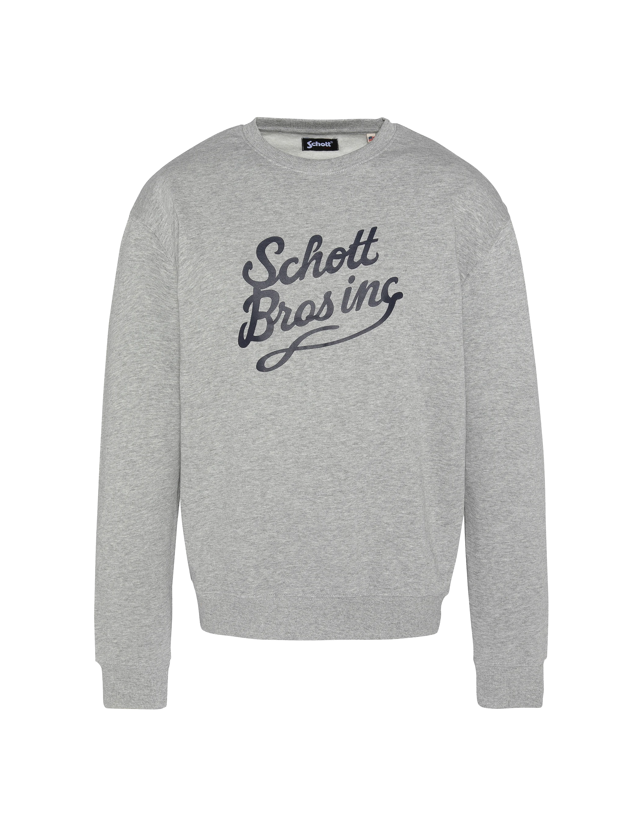 Collar rotondo stampato di felpa grigia-1