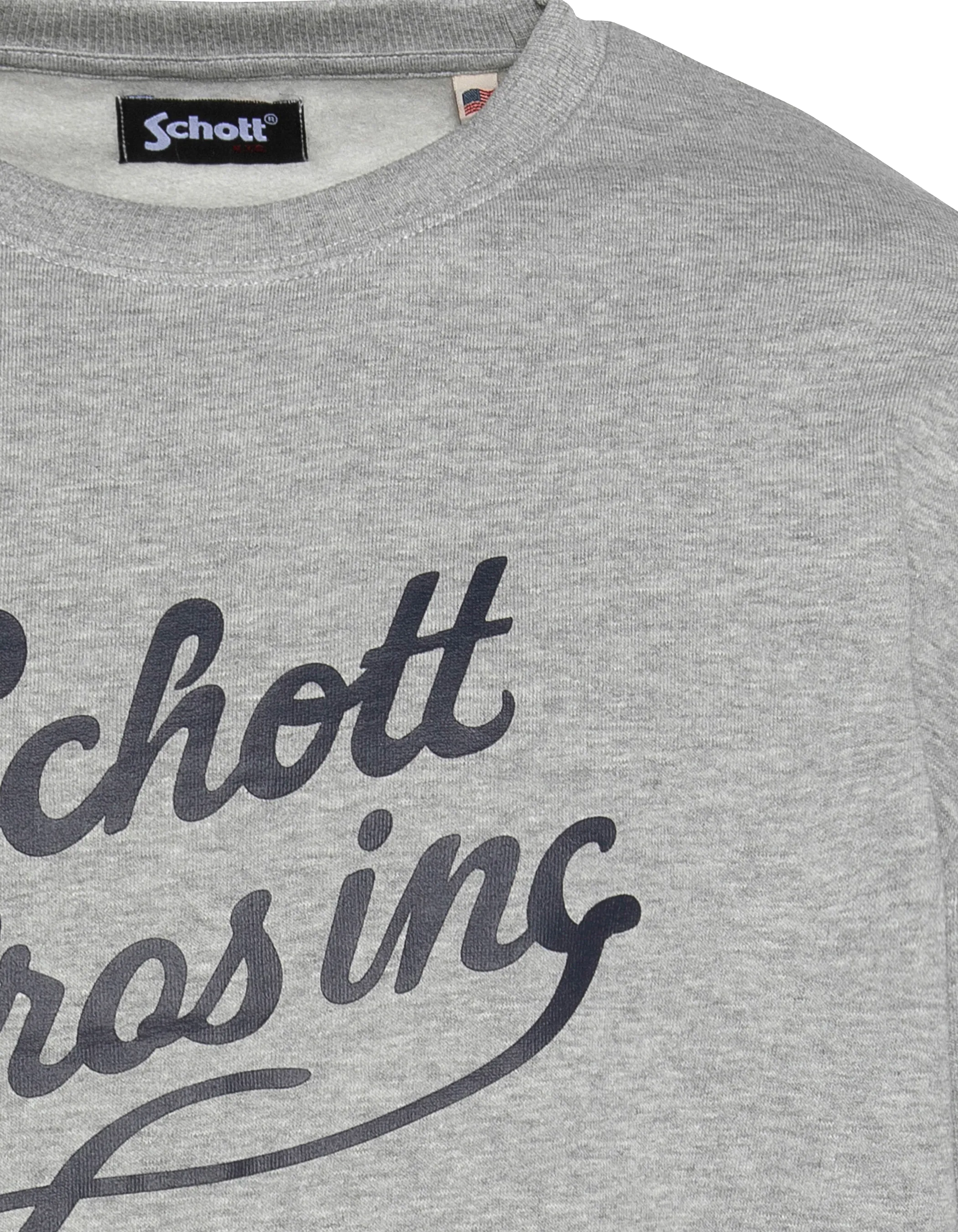 Collar rotondo stampato di felpa grigia-3