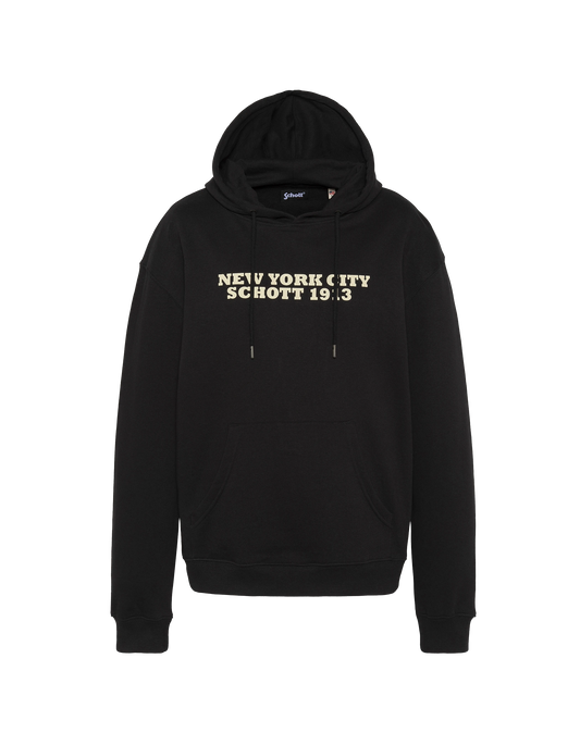 Black hooded sweatshirt