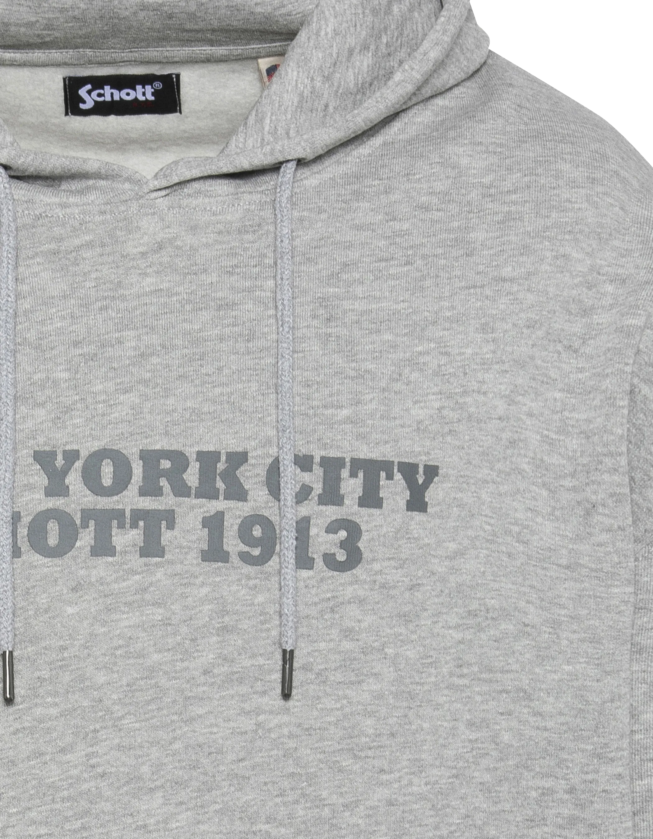 Felpa grigia grigia con cappuccio-3