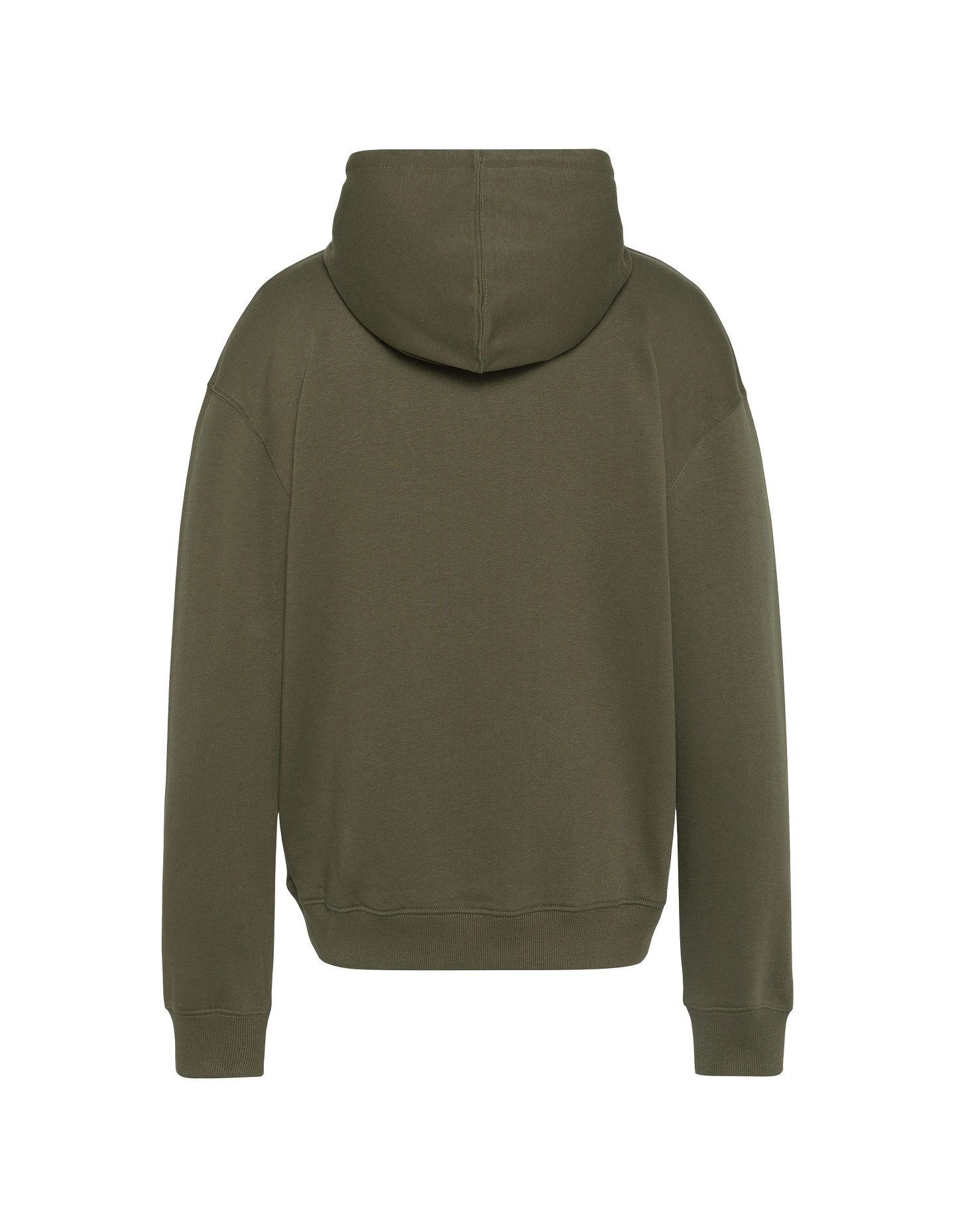 Felpa kaki stampata con cappuccio