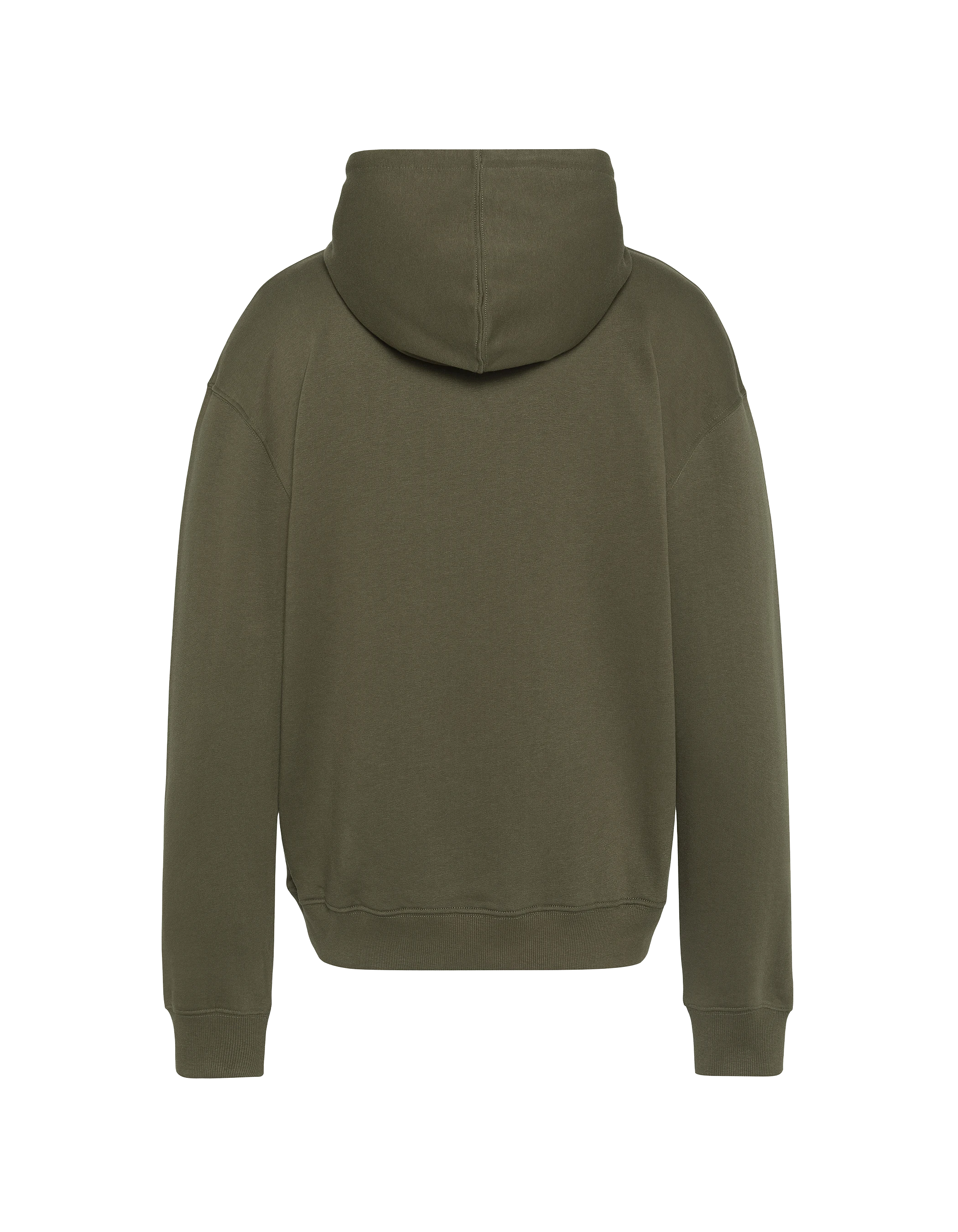 Felpa kaki stampata con cappuccio-2