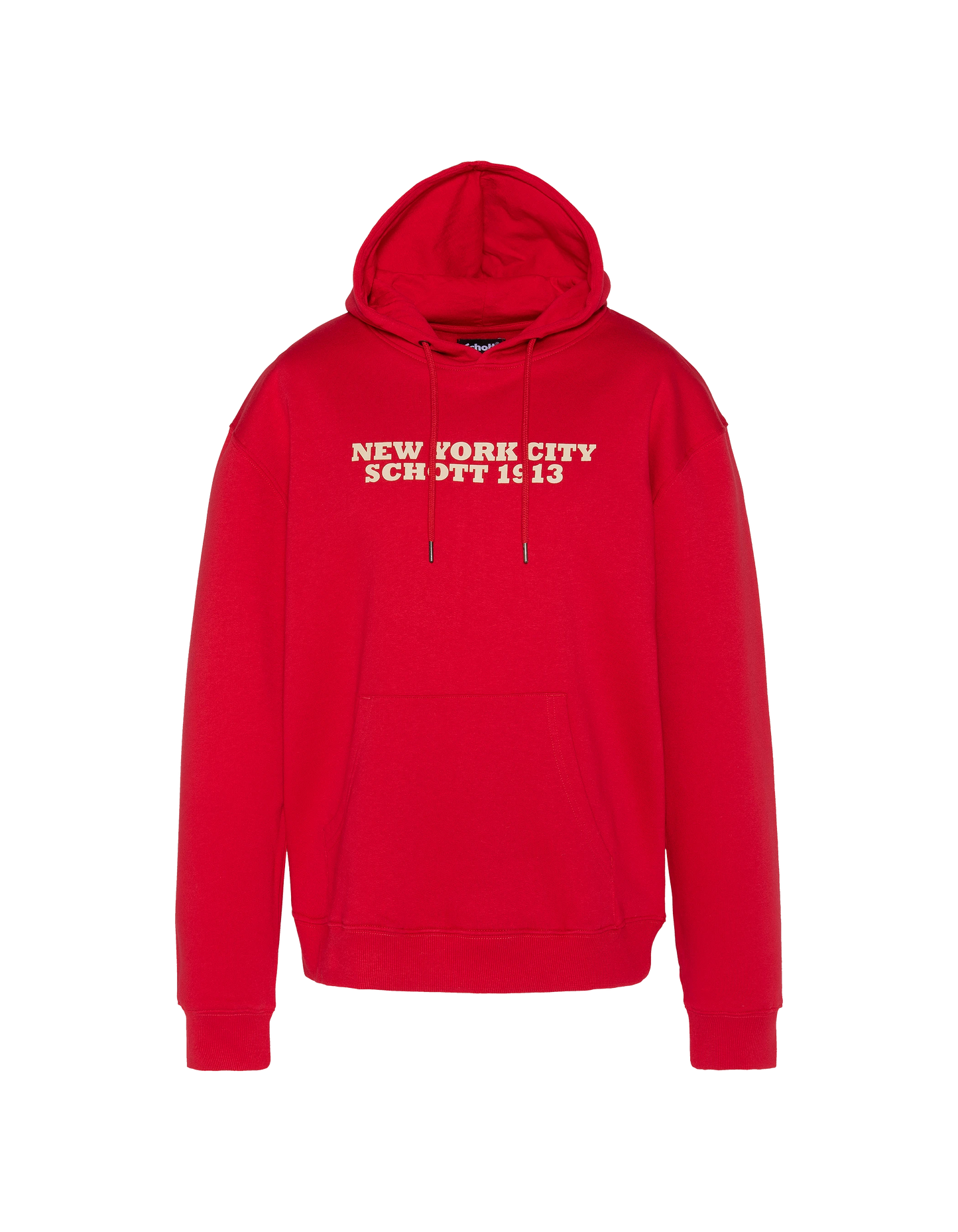 Hooded -printed red sweatshirt
