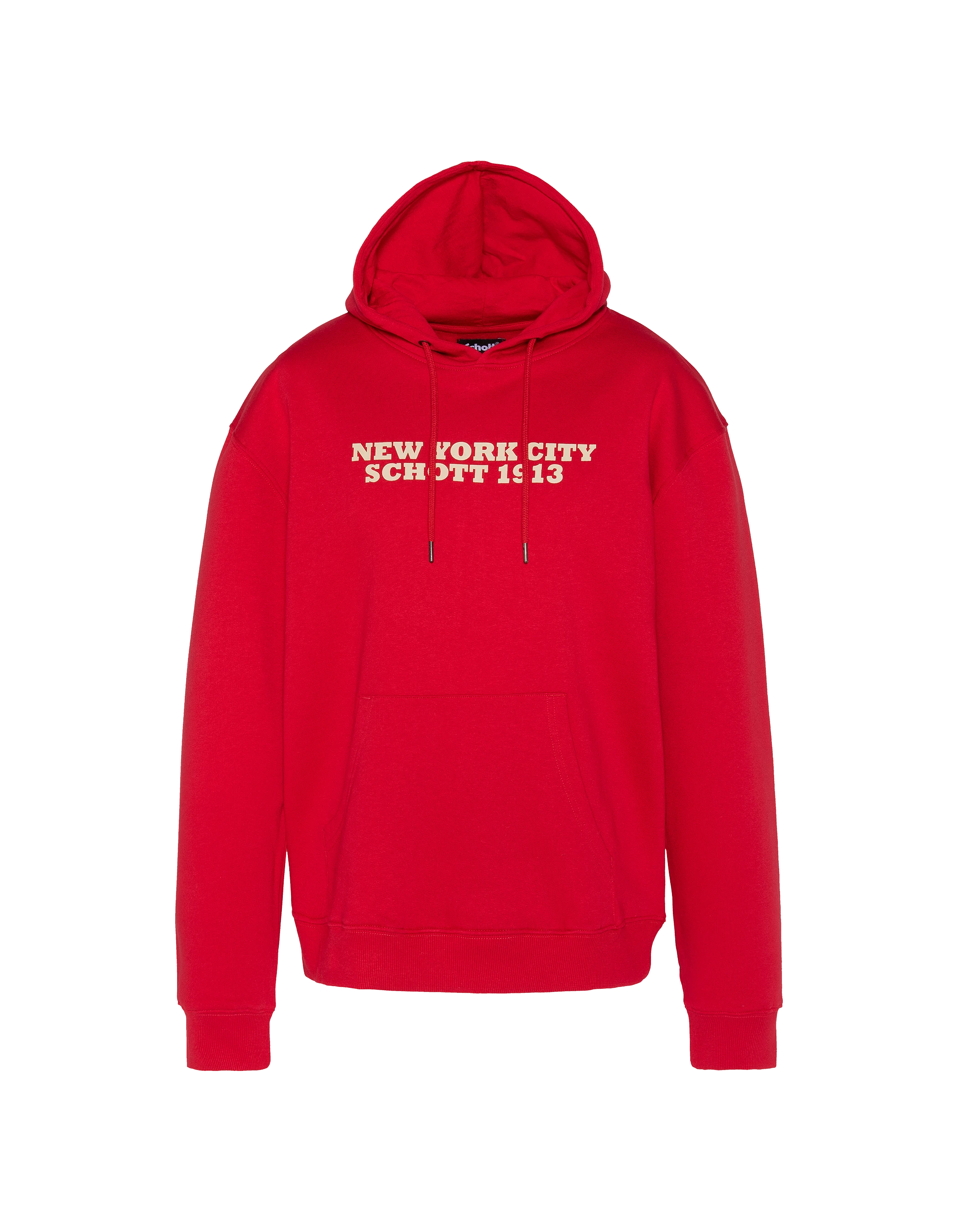 Hooded -printed red sweatshirt-1