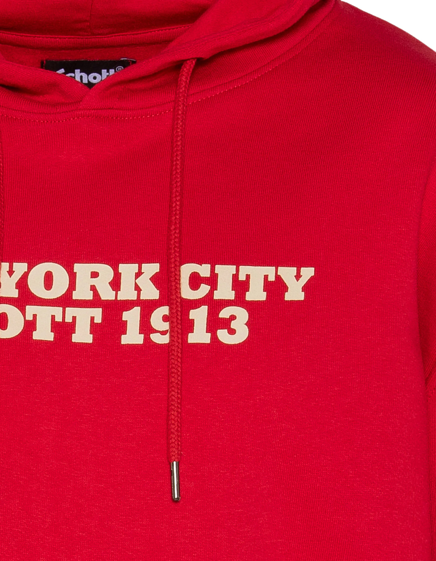 Hooded -printed red sweatshirt