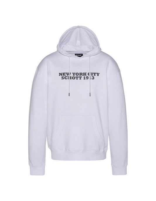 Sudadera blanca estampada con encapuchas