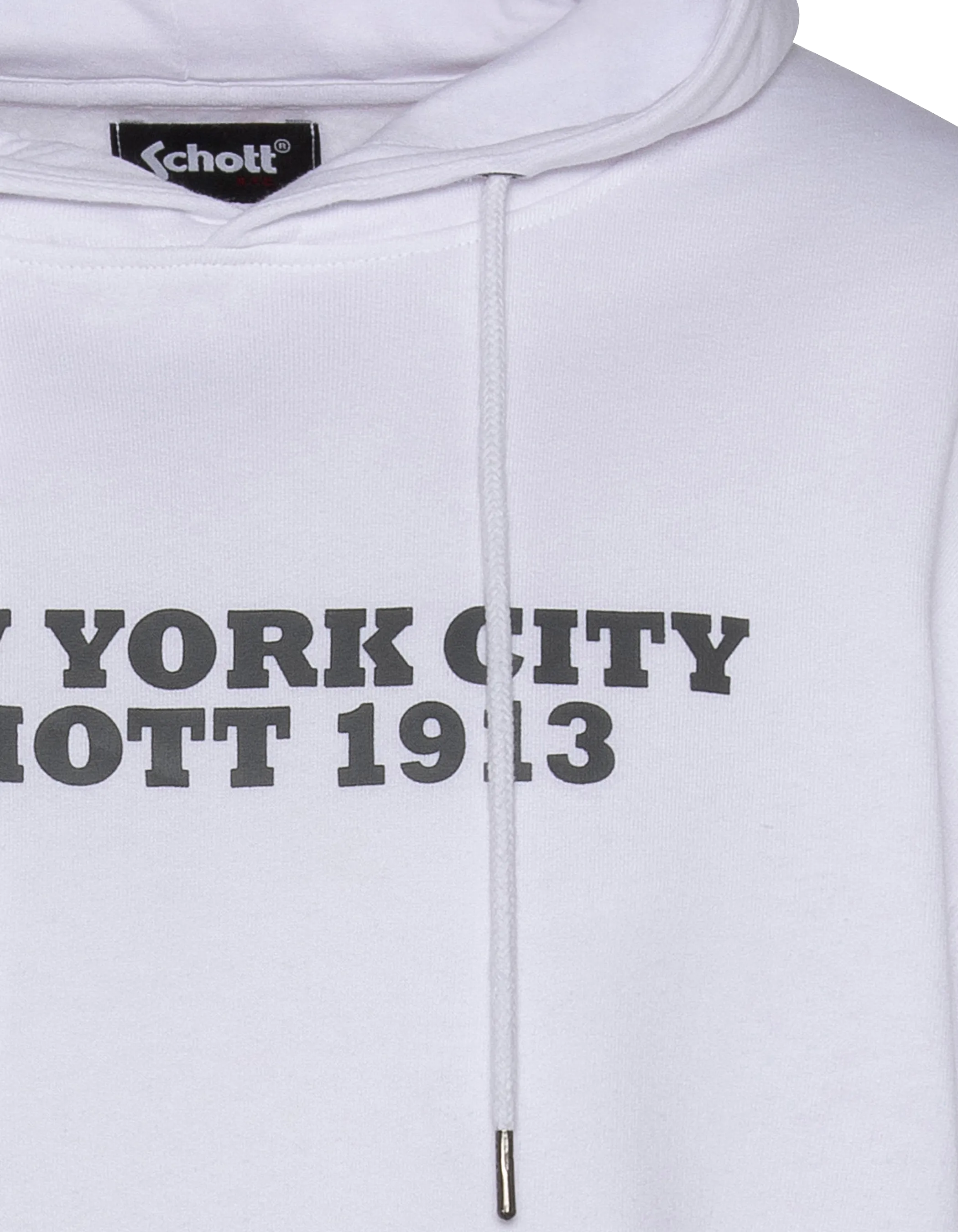 Spaccata bianca stampata con cappuccio-3