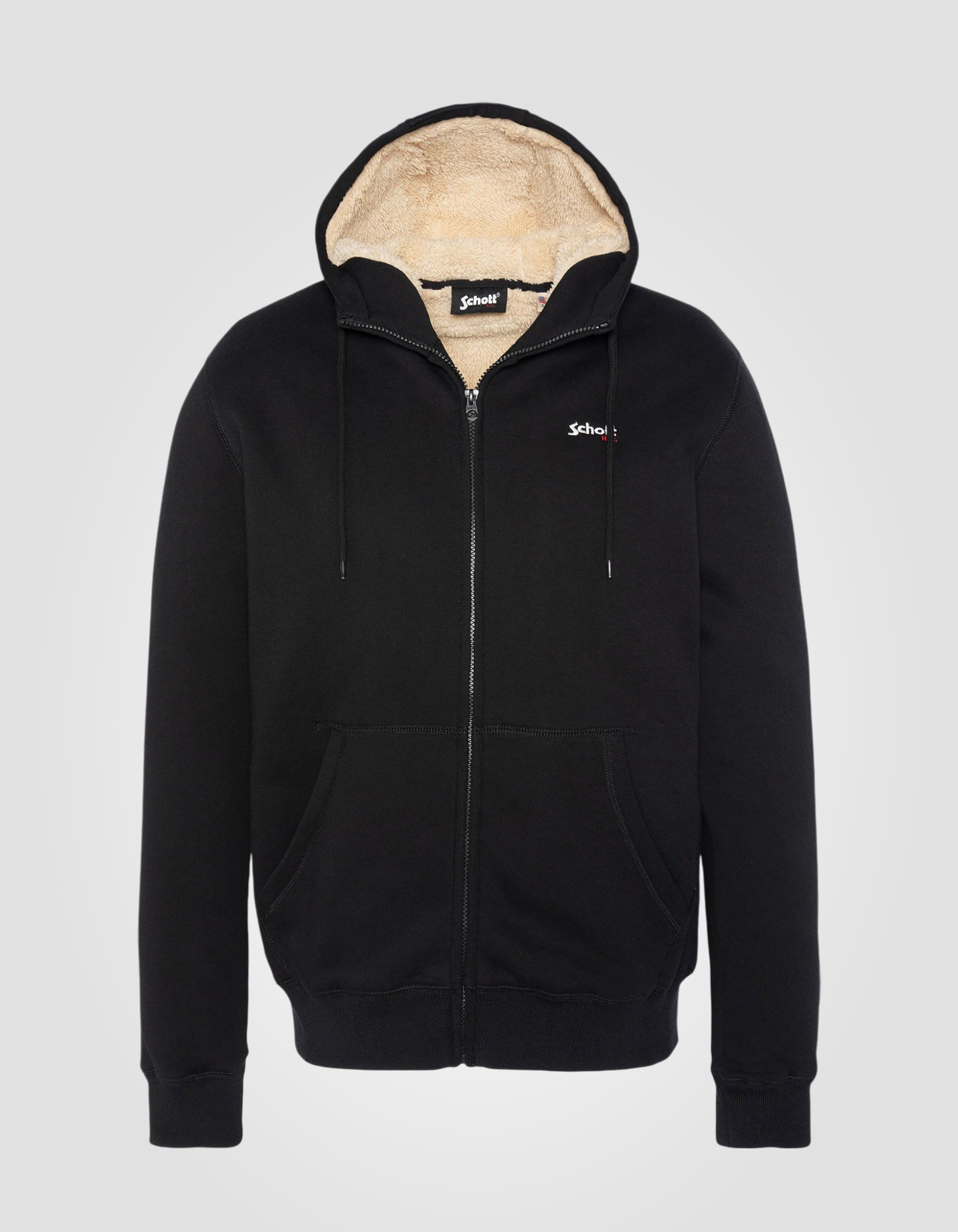 Felpa zippata da nero a con cappuccio-1