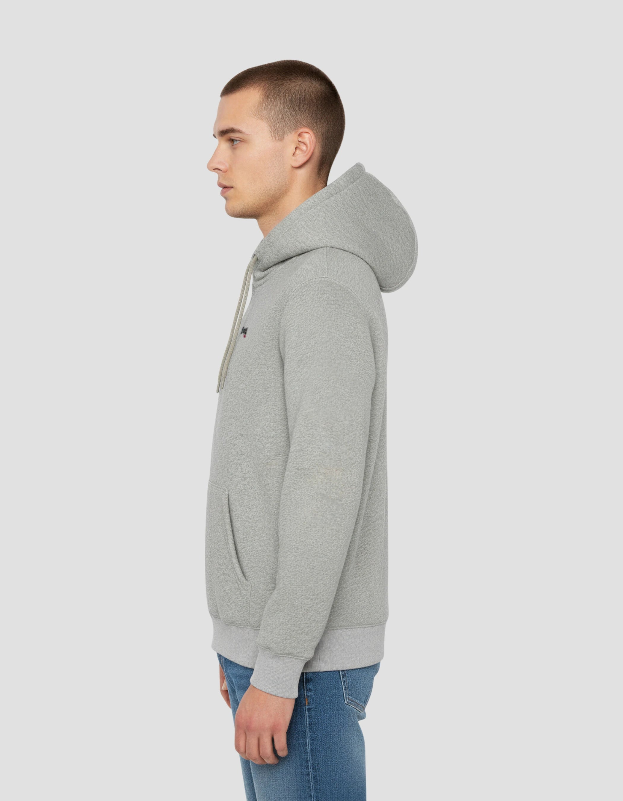 Chinesische graue Kapuze mit Kapuze mit Zip -Sweatshirt-3