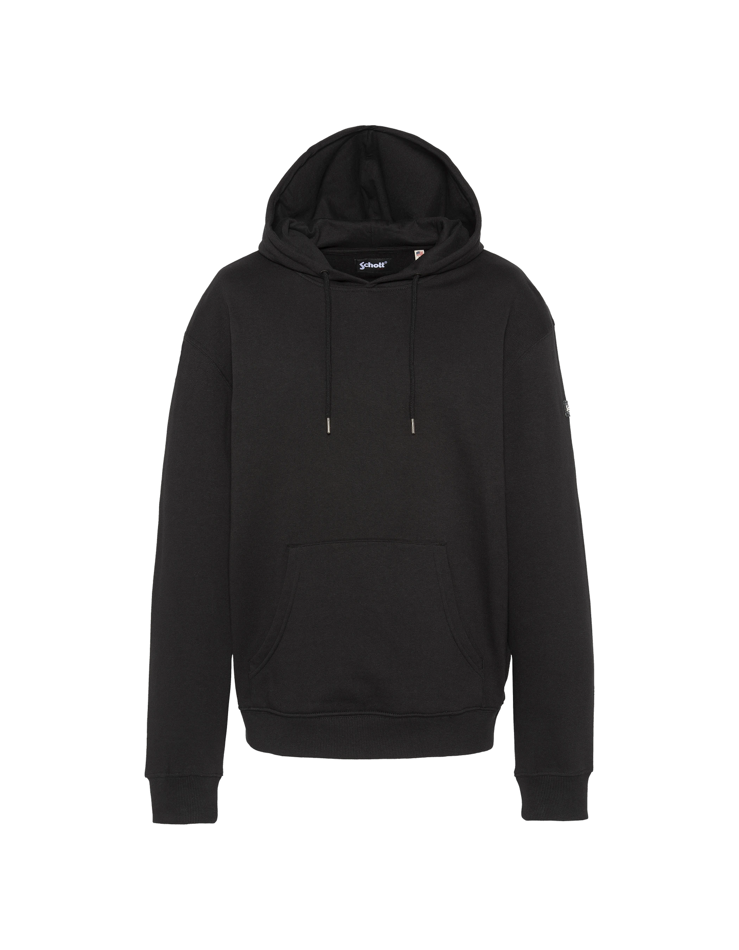 Felpa nera con cappuccio unita