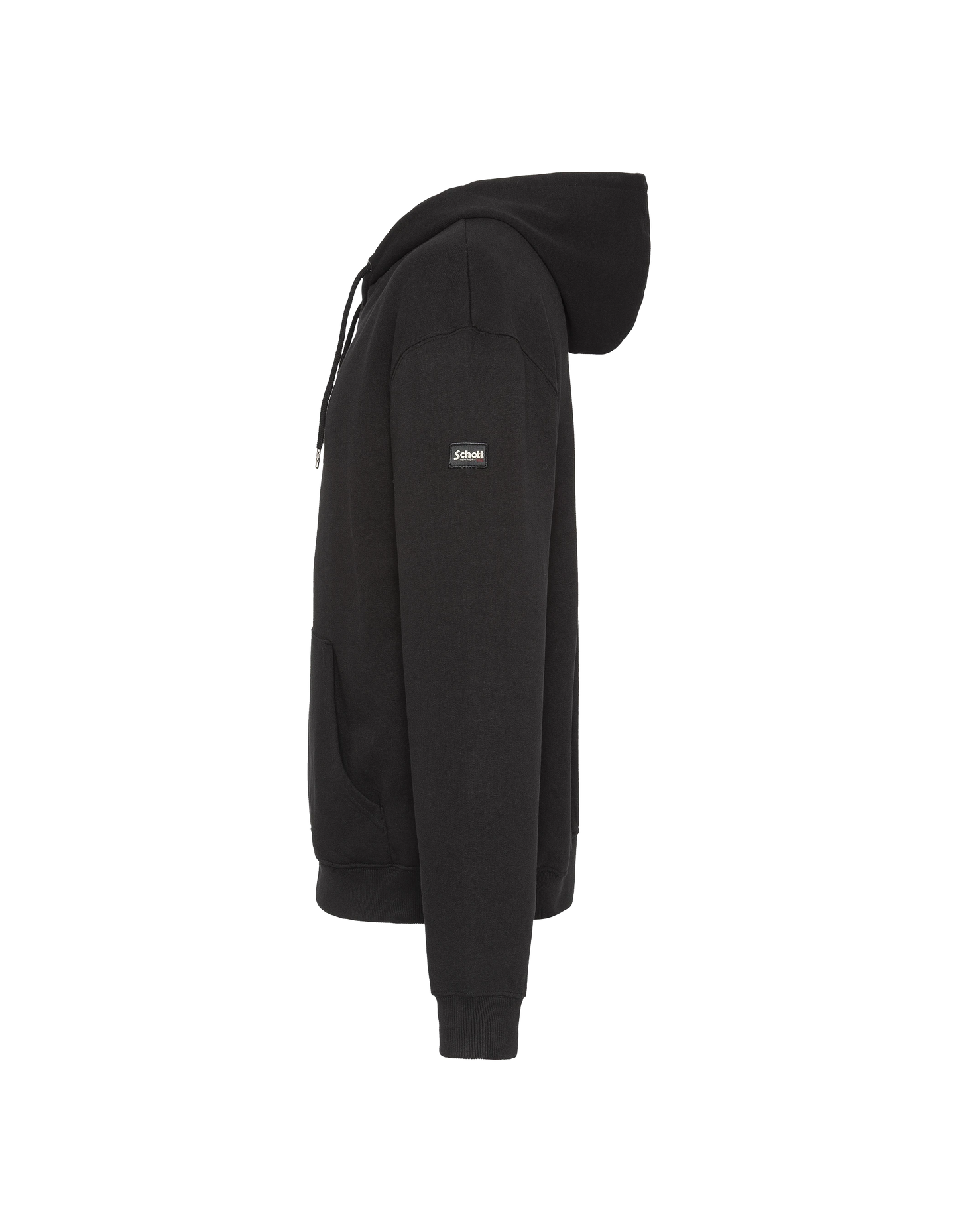 Felpa nera con cappuccio unita