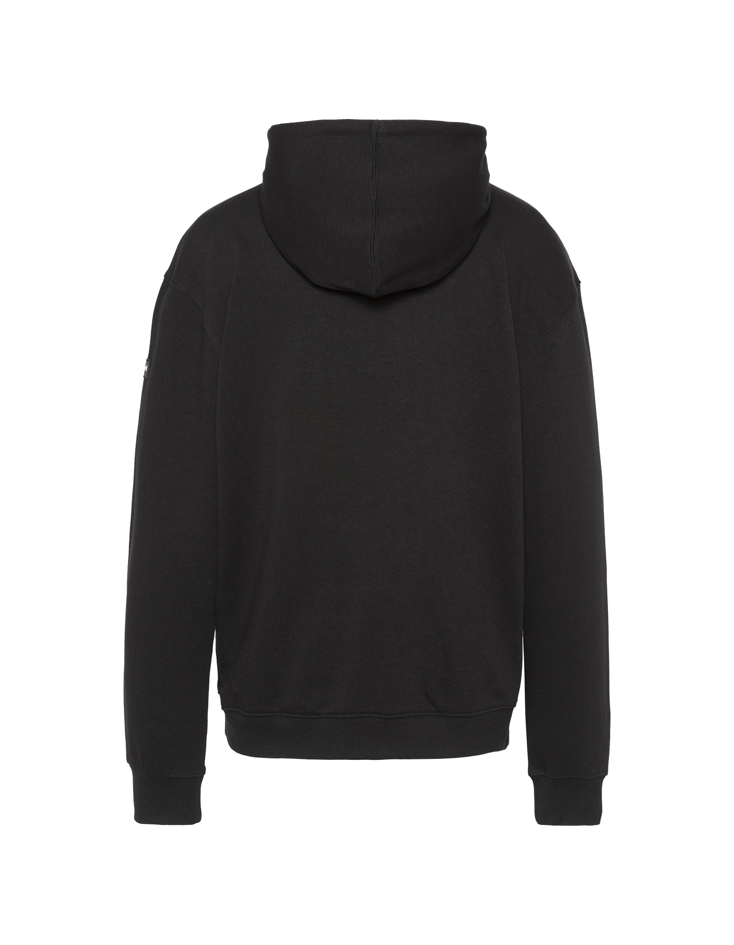 Felpa nera con cappuccio unita
