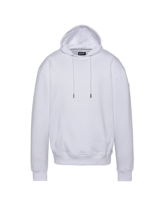 Sweatshirt blanc uni à capuche