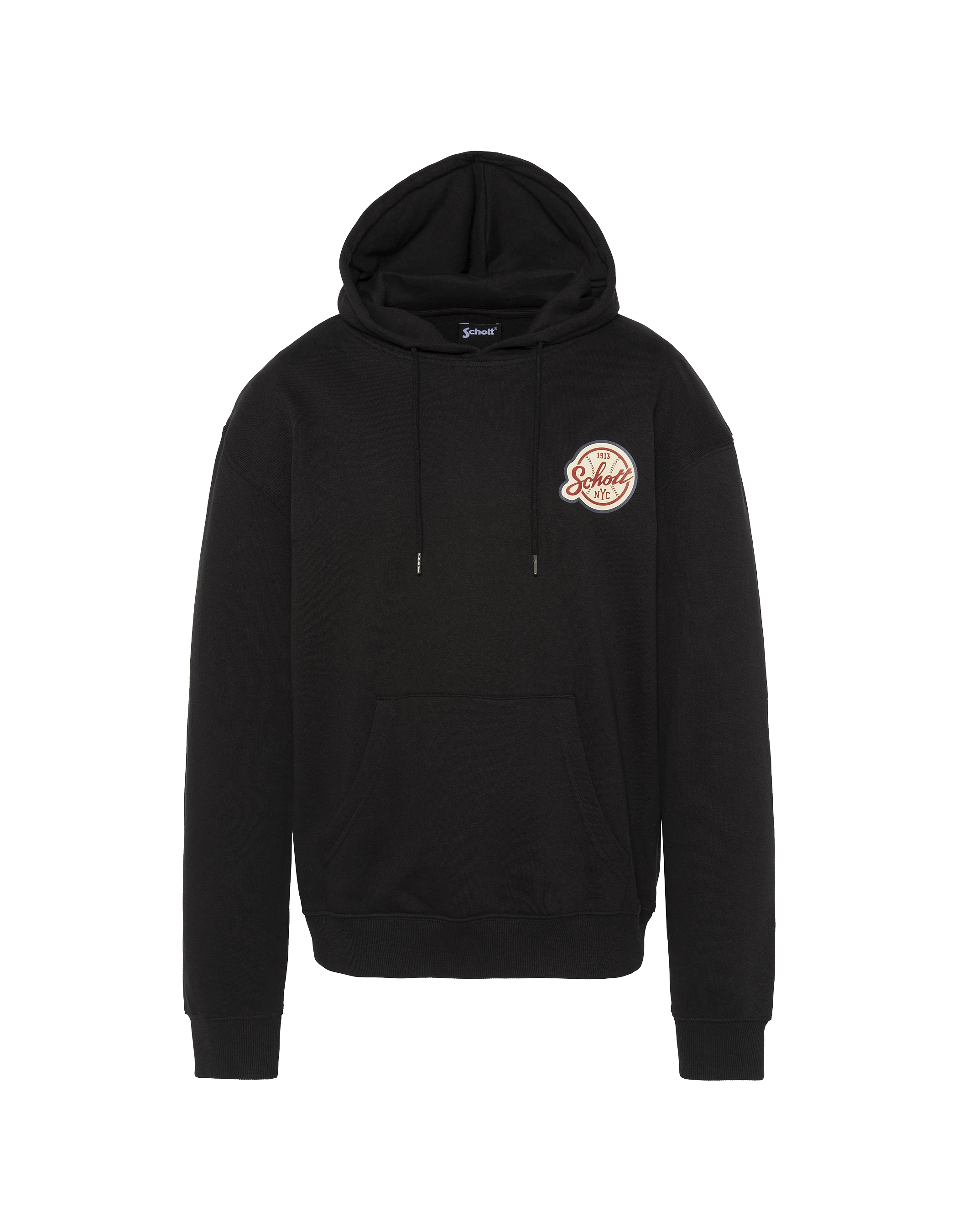 Felpa con cappuccio da baseball nero-1