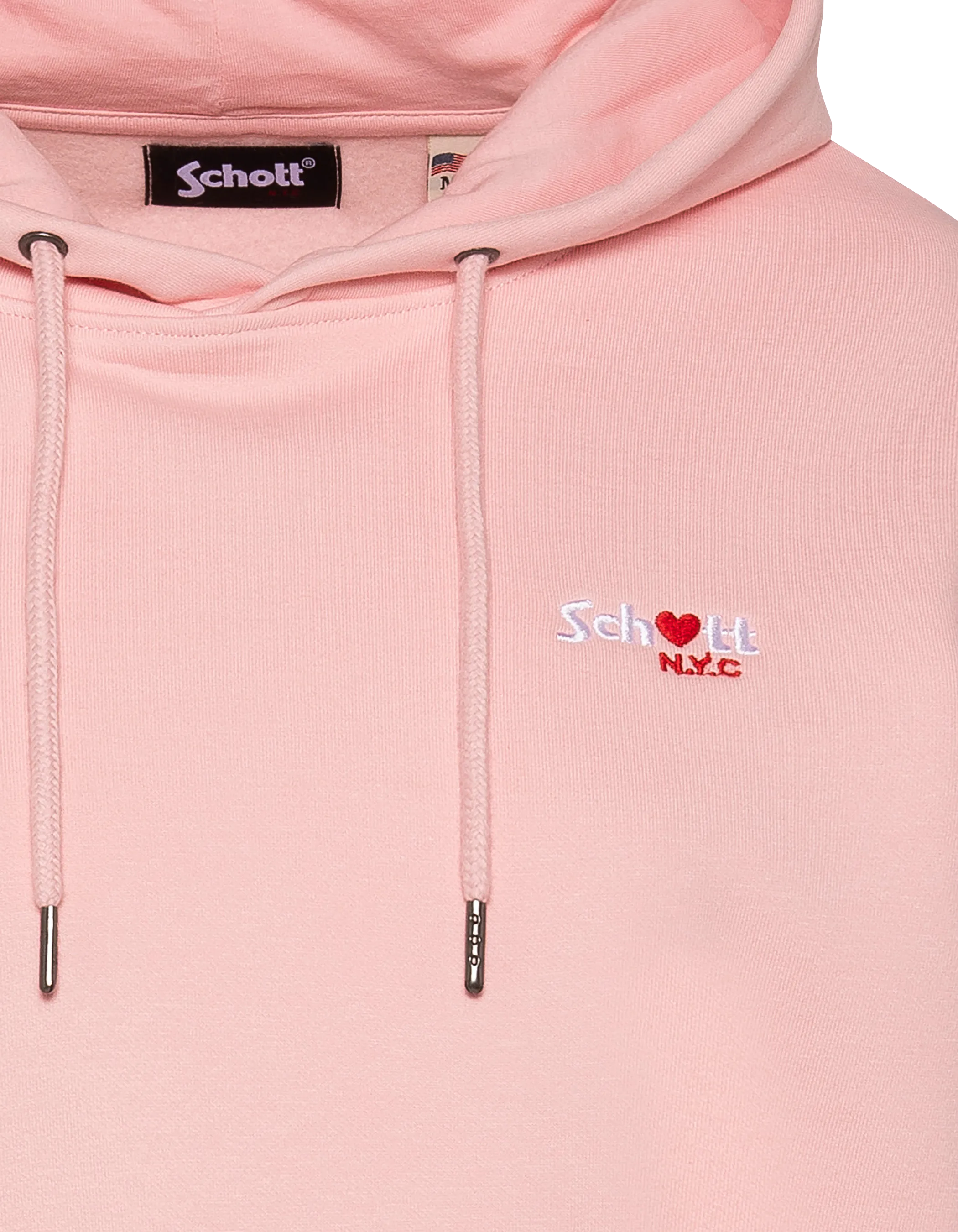 Sweatshirt rose pâle à capuche avec broderie cœur-3