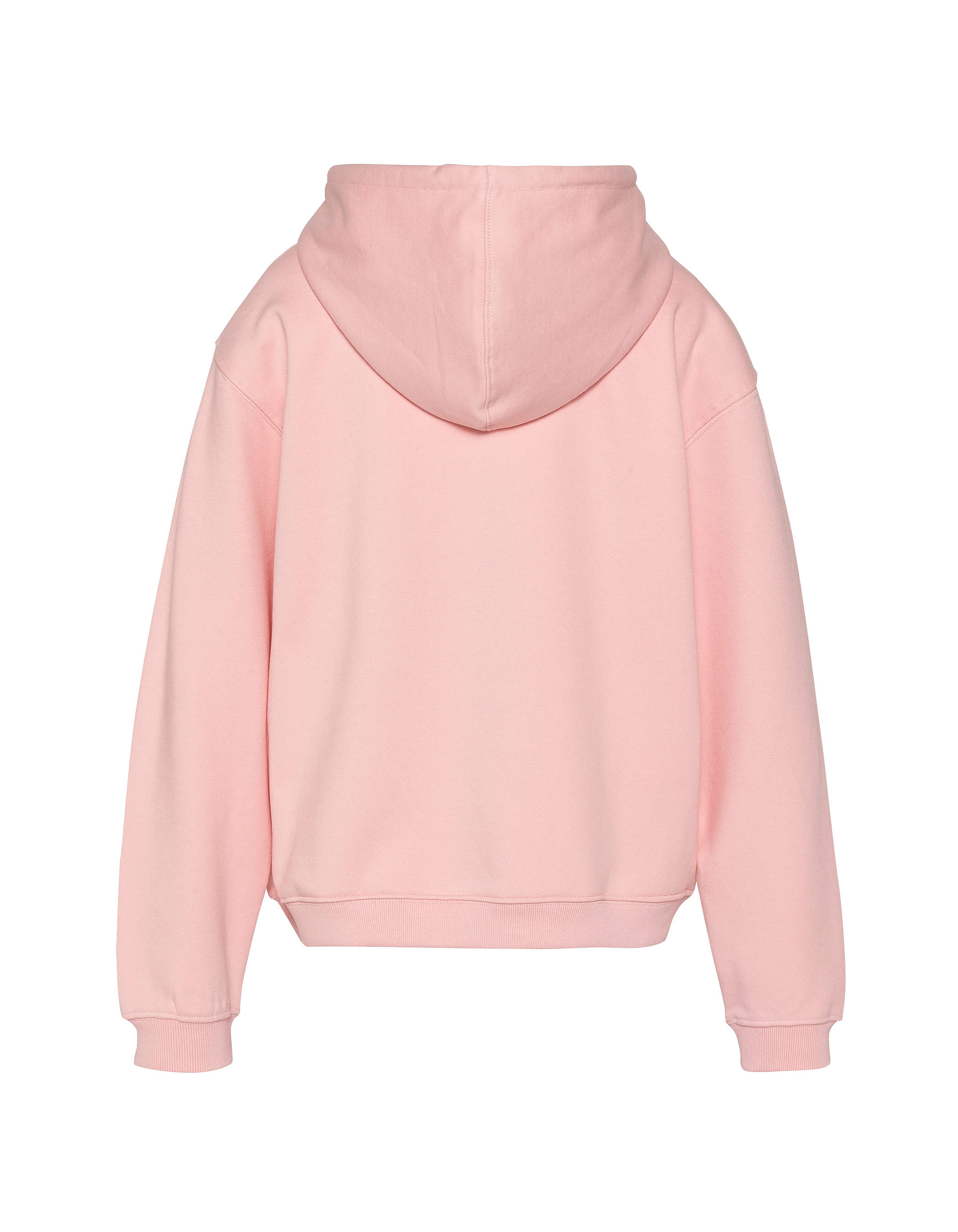 Sweatshirt rose pâle à capuche avec broderie cœur-2