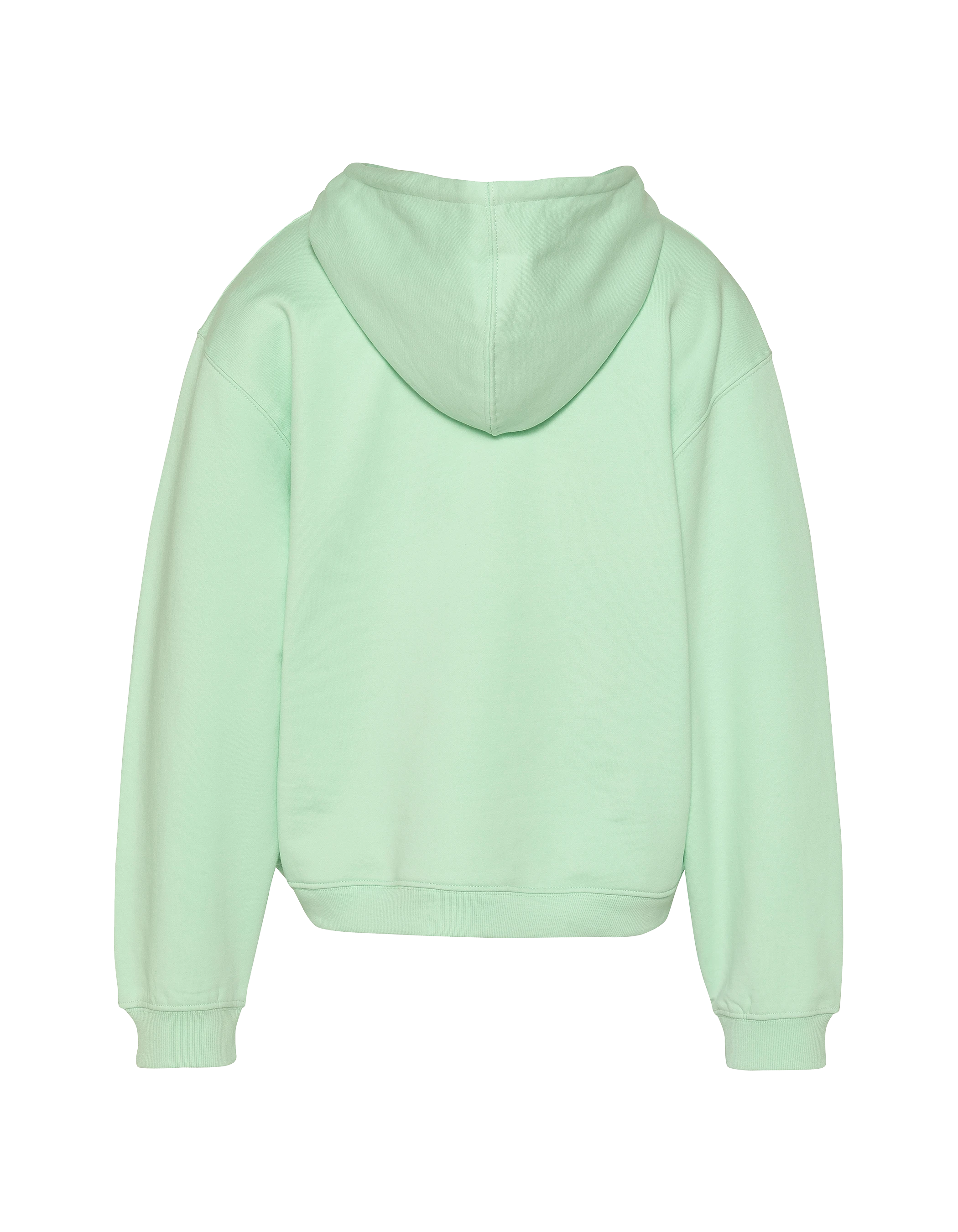 Sweatshirt vert pastel à capuche avec broderie cœur-2