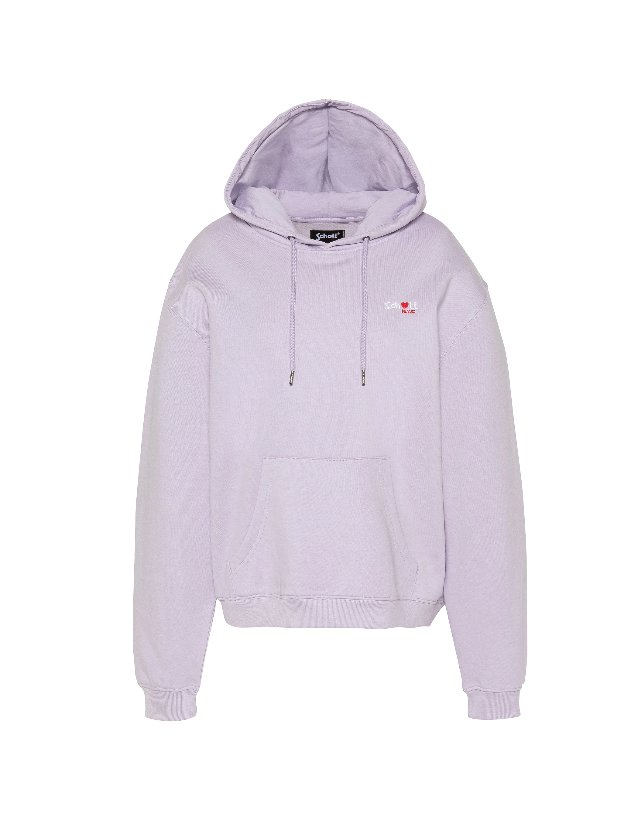 Sweatshirt violet pastel à capuche avec broderie cœur-1